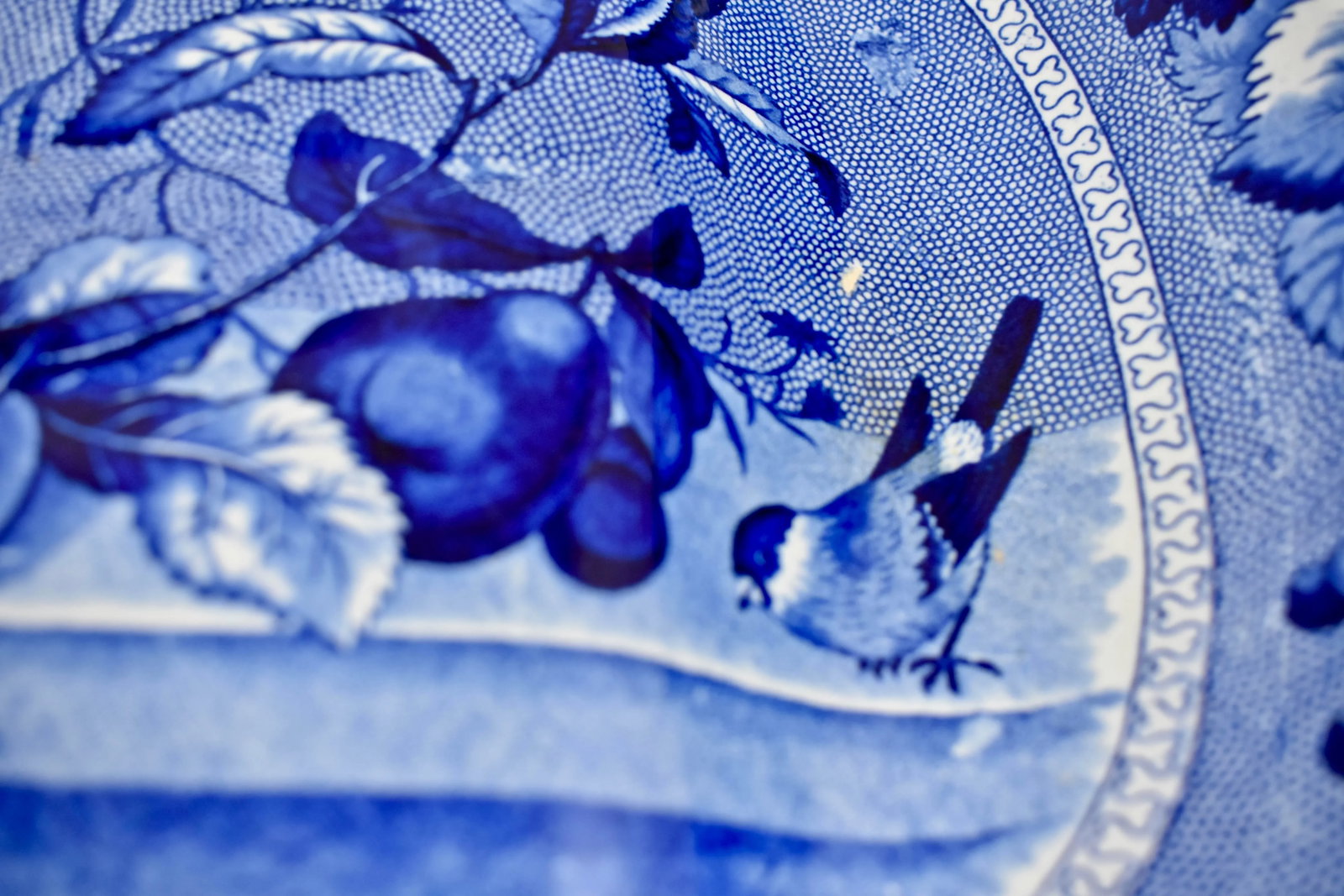 Early Clews Staffordshire Blue Transferware Well & Tree 'Coronation' Large Meat Platter - 4