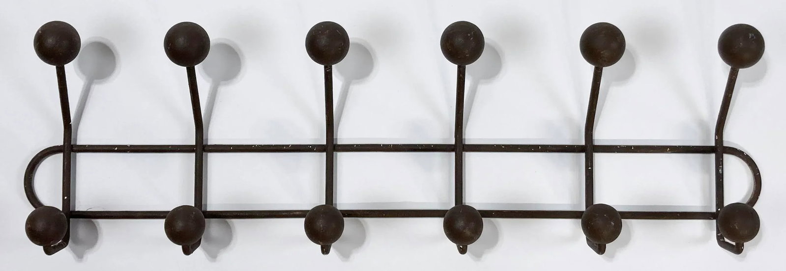 Vintage Iron and Wood Ball Wall Hook - 2