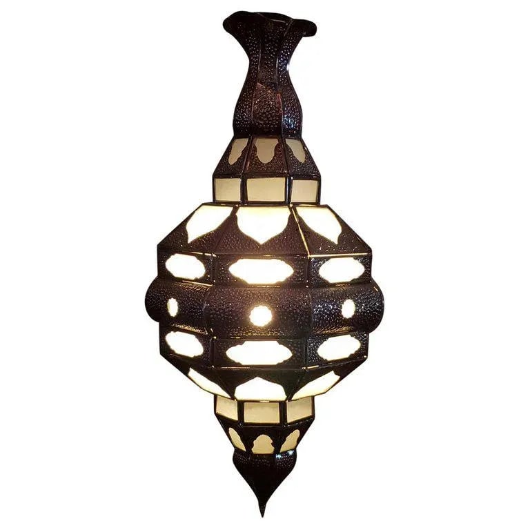 Moroccan El Makki Style Frosted White Glass Lantern - 2