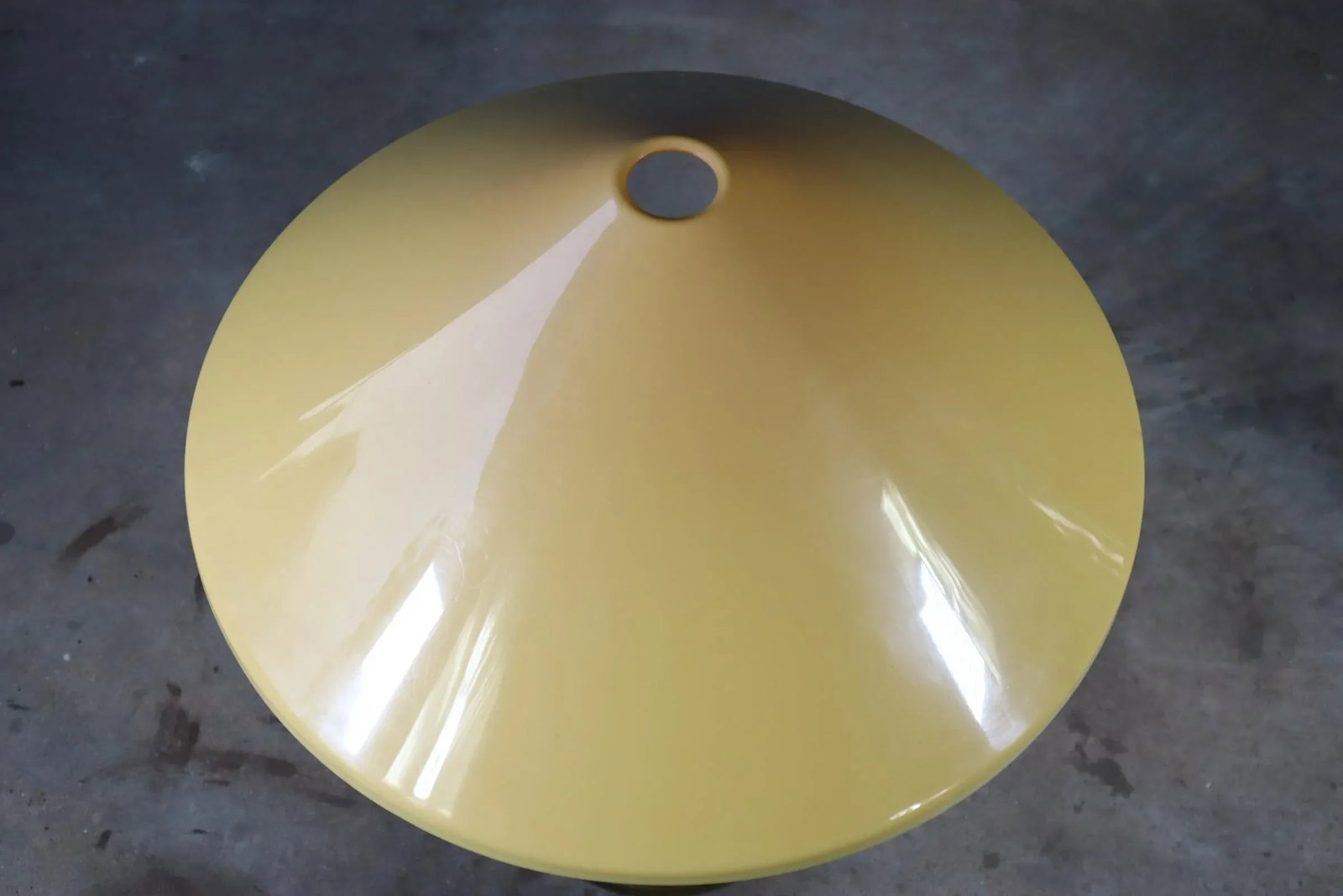 Vintage Koch & Lowy Brass Plate Acrylic Shade Table Lamp Mid Century Modern Atomic 70's 60's - 2