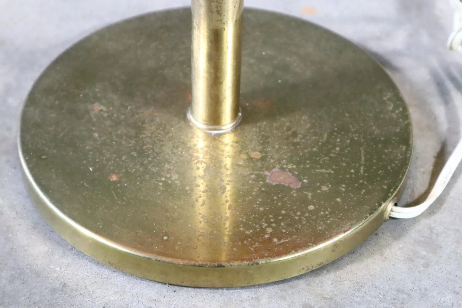 Vintage Koch & Lowy Brass Plate Acrylic Shade Table Lamp Mid Century Modern Atomic 70's 60's - 6