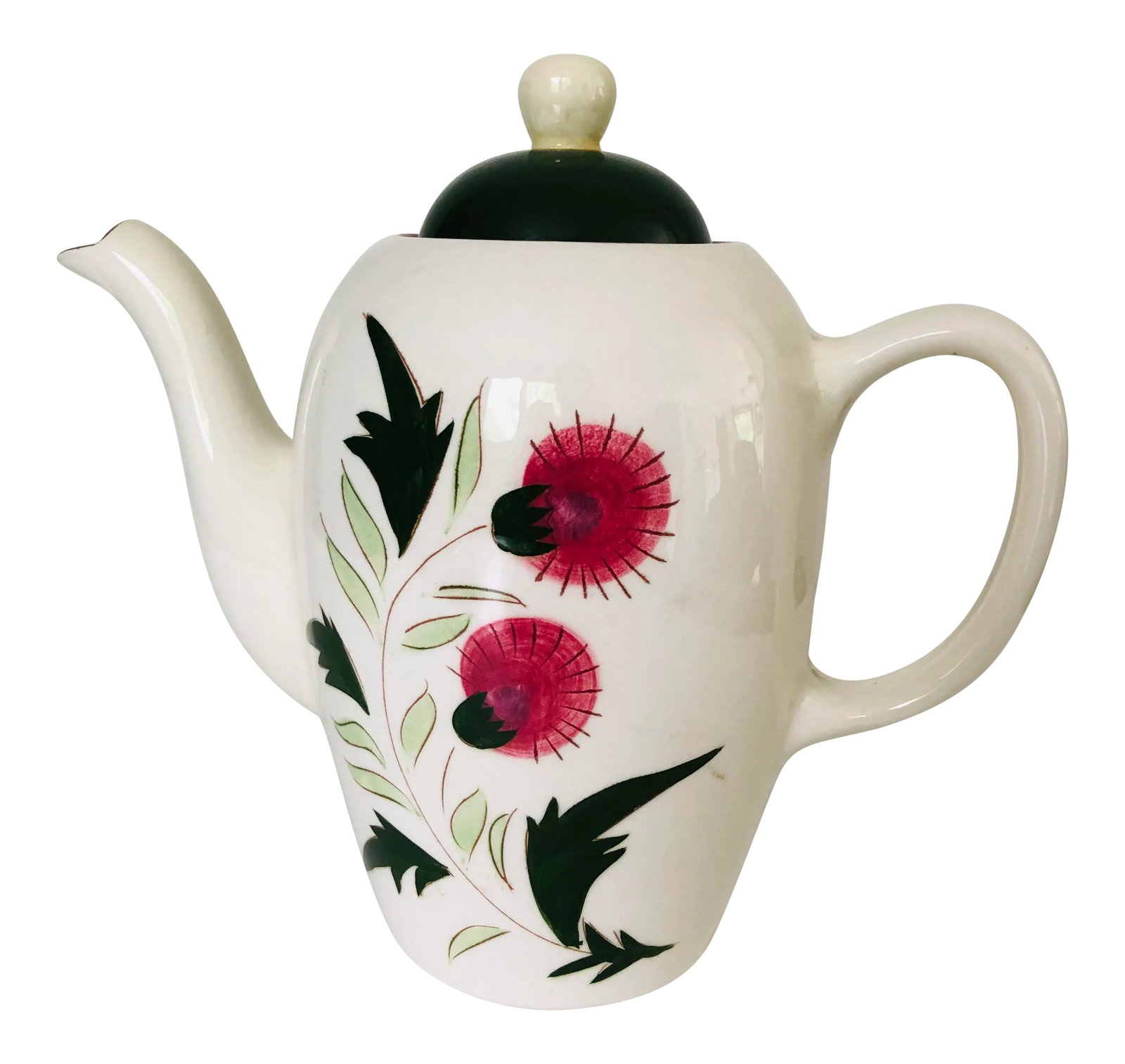 Midcentury Stangl Pottery "Thistle" Teapot: Vintage Midcentury, Tall Teapot, Makers mark " Stangl Pottery Thistle " Excellent condition. Condition: Alterations: Original Condition Unaltered Imperfections: Some Imperfections Condition Notes: