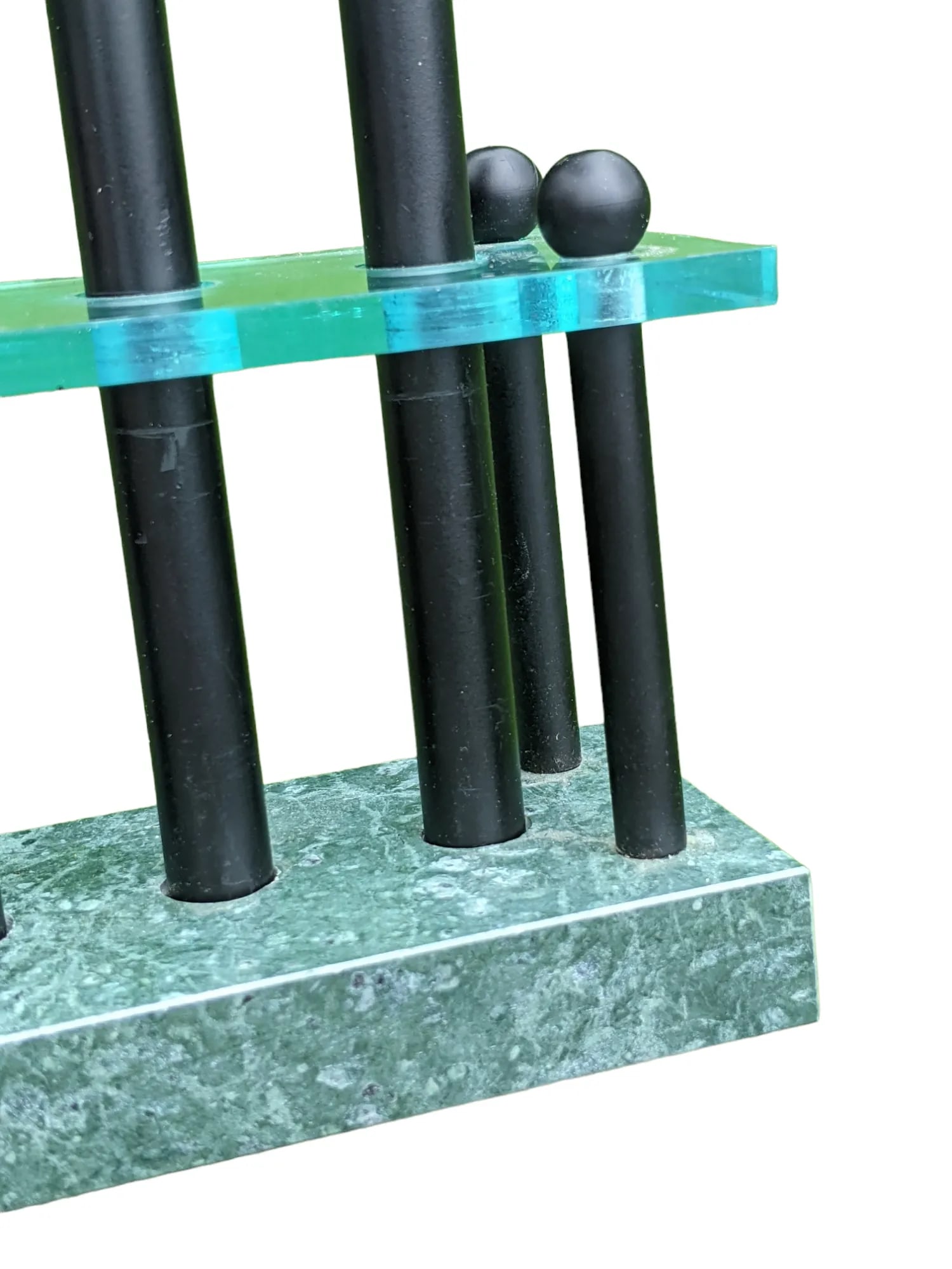 Vintage Postmodern Lucite and Faux Malachite Cocktail Bar Tools- Set of 5 - 4