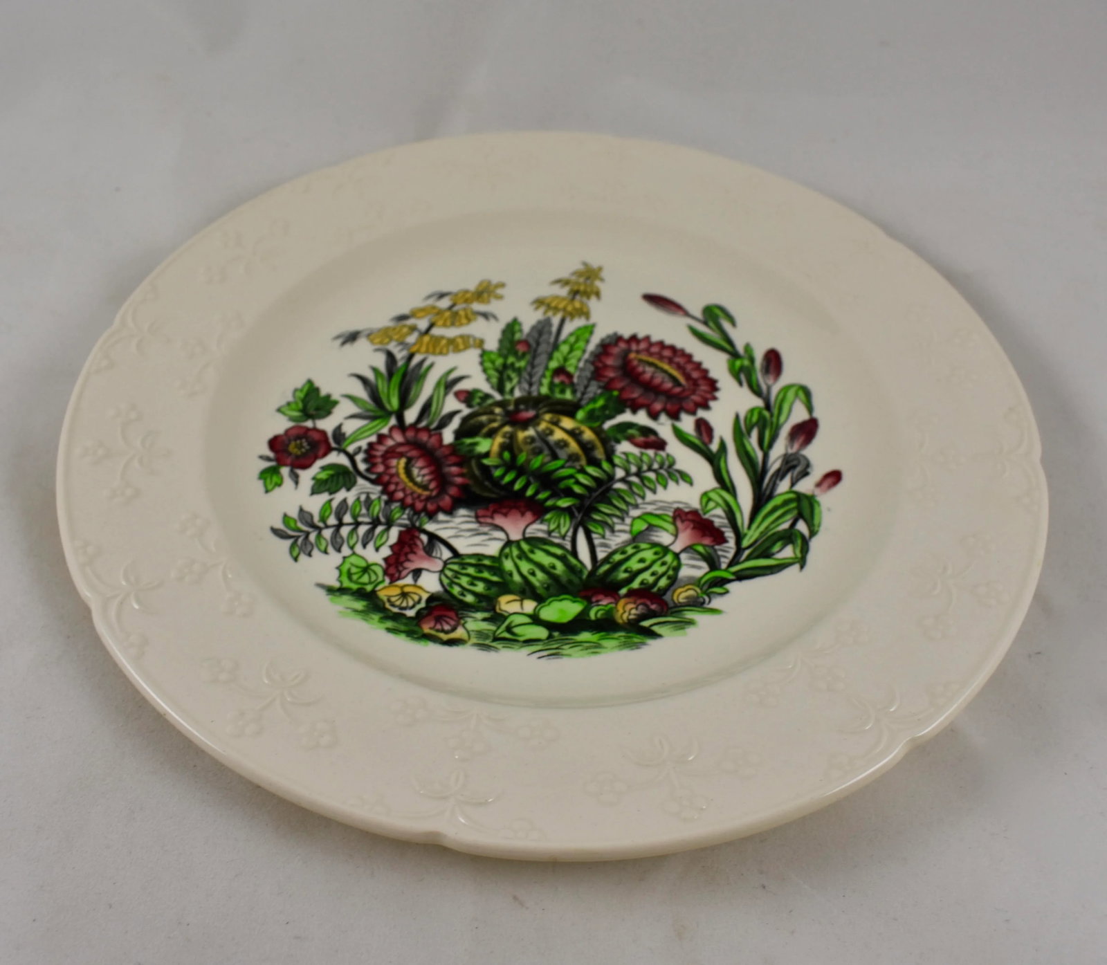Copeland Spode English Transferware Cactus Flower Dinner Plates- Set of 6 - 4