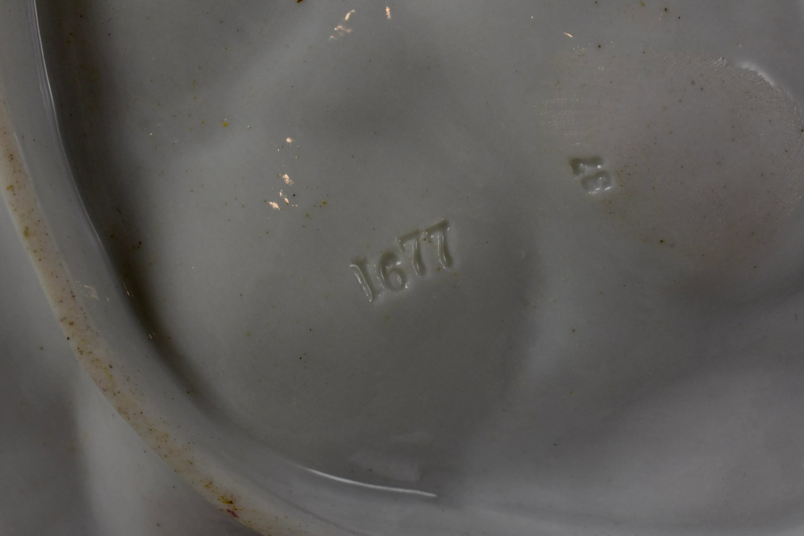 French Porcelain Half Moon Pink Shell on Baby Blue Oyster Plate - 7