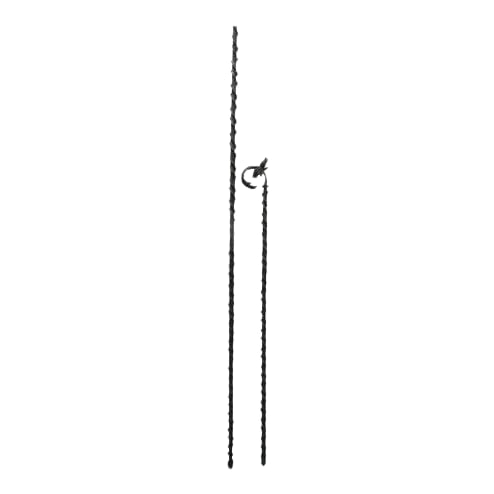Art Deco Cast Iron Drape Curtain Spiral Rod Extra Long 146 Inch: Cast Iron Drapery Spiral Rod - about 145" has ornate scroll design on end Original Antique curtain drape rod Screws together 2 piece 1 is about 83 inch Other 1 about 63 inch Condition: Alterations: