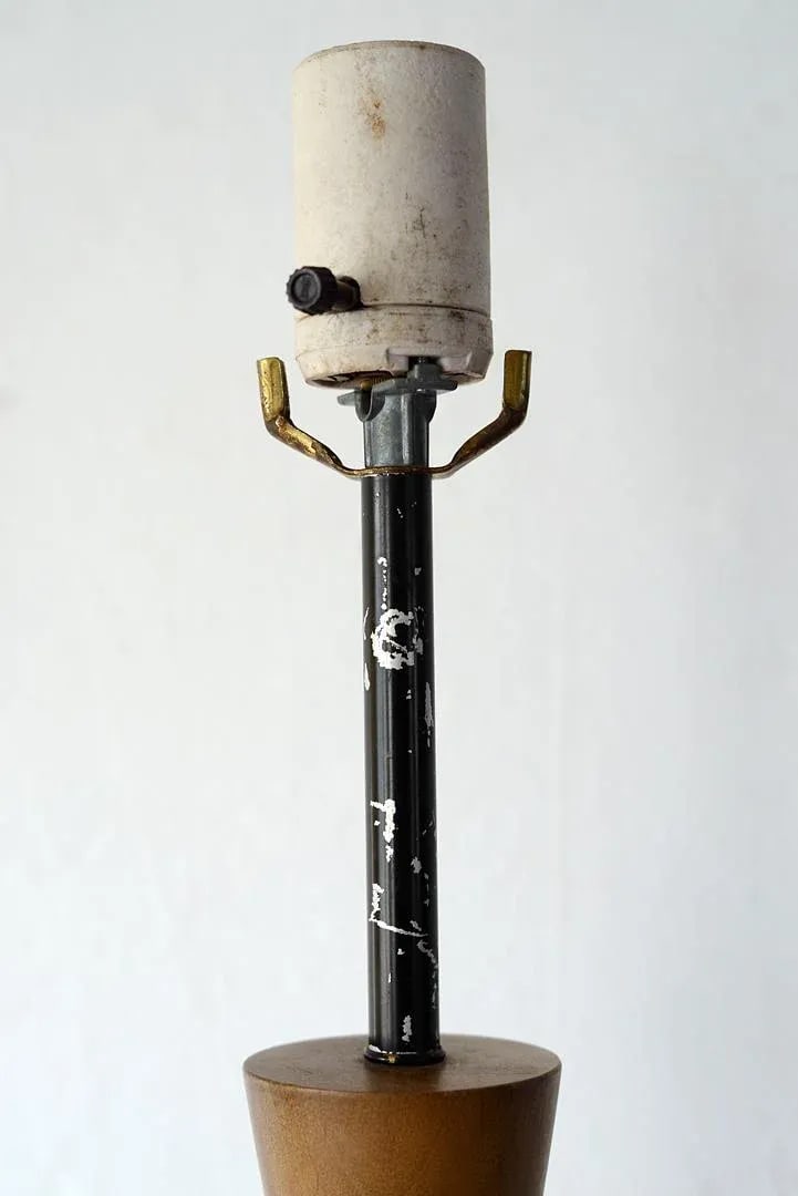 Vintage Mid-Century Modern Cork & Jute Table Lamp - 8