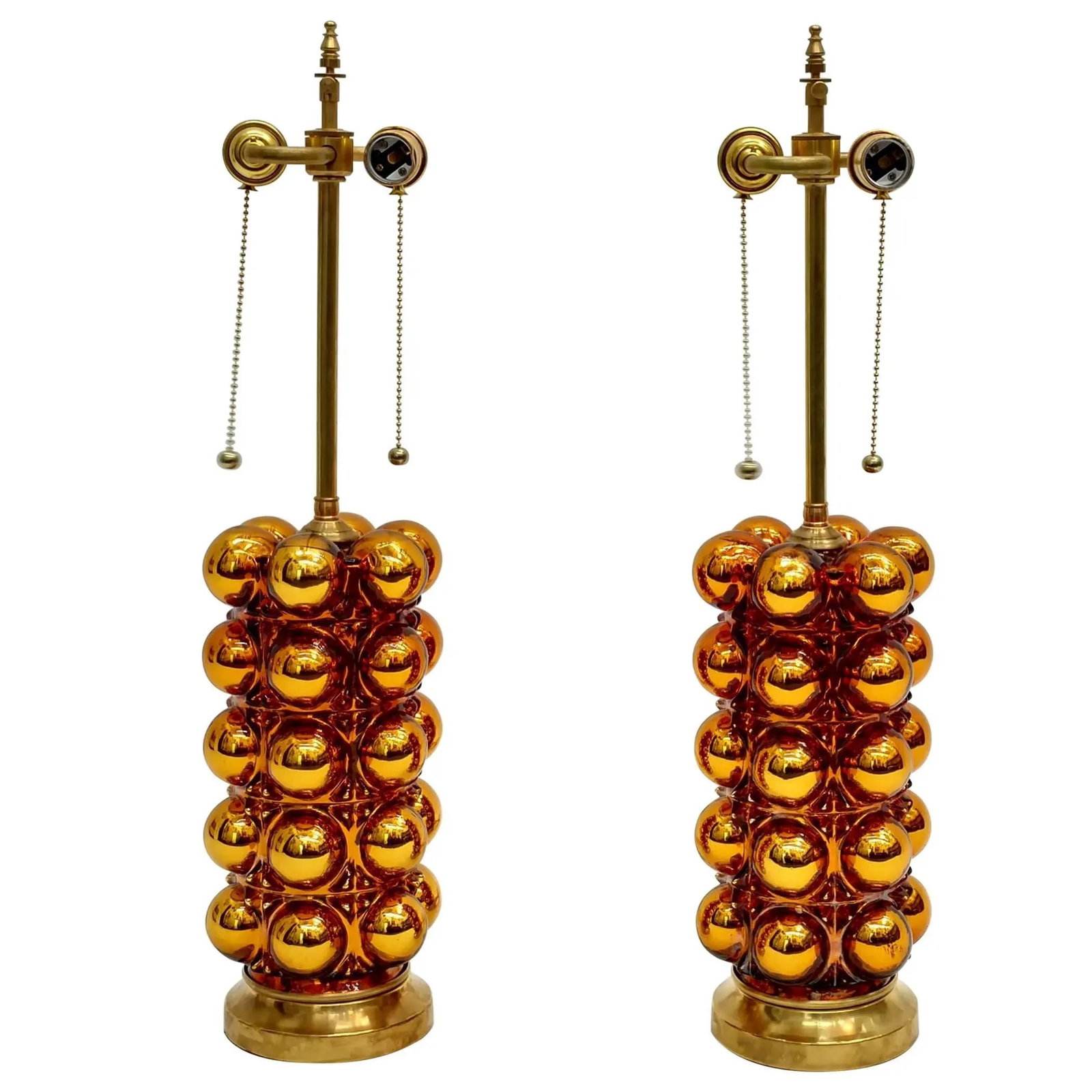 Gold Mercury Glass Bubble Lamps - 7