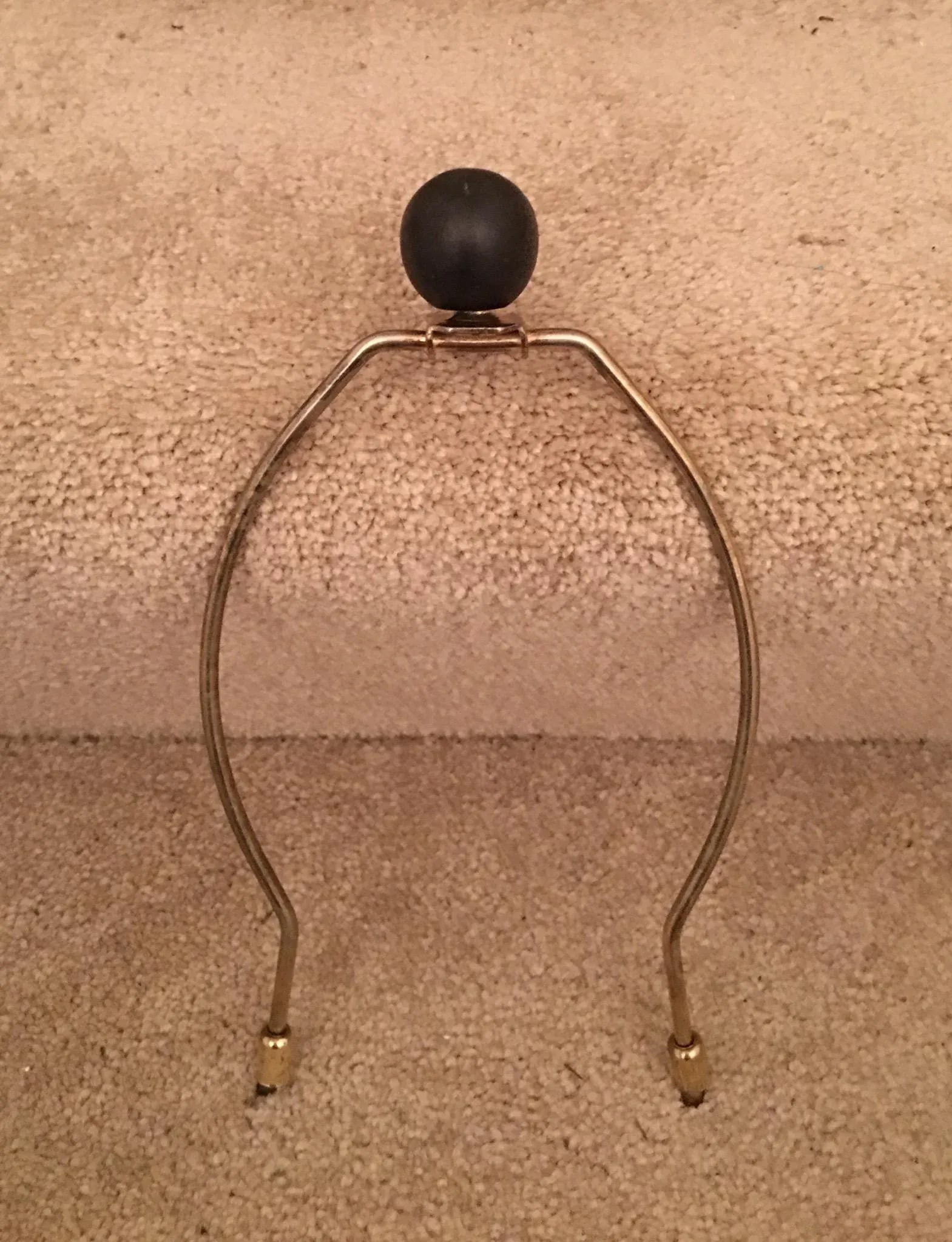 Hand-Carved Black Wooden Lamp - 7