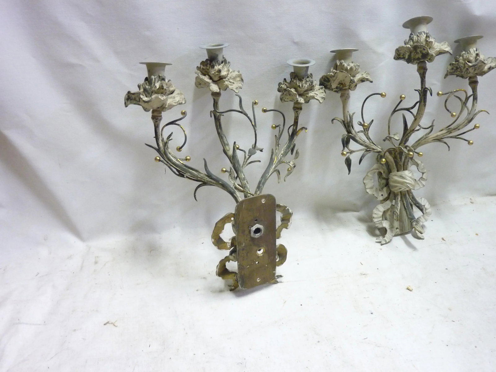 French Bronze Sconces - a Pair - 4