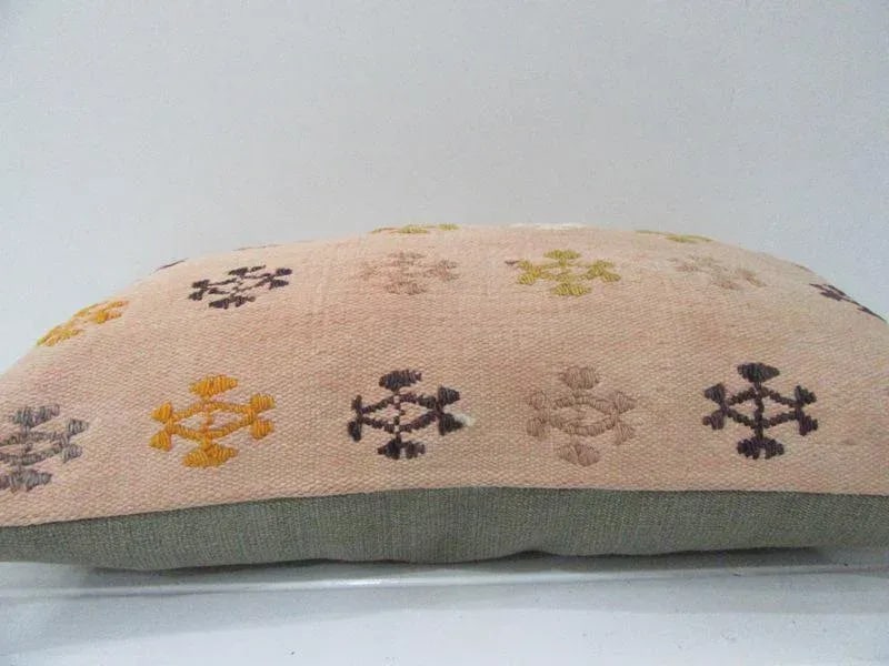 Turkish Embroidered Decorative Kilim Pillow - 20''W * 12''H - 2