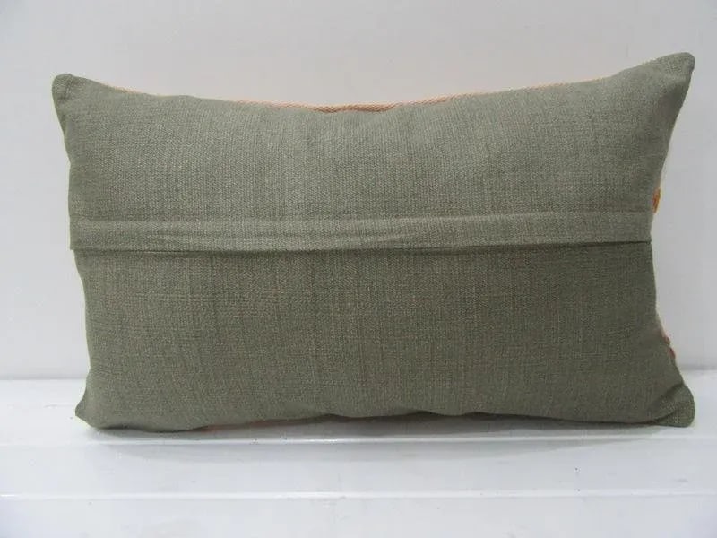 Turkish Embroidered Decorative Kilim Pillow - 20''W * 12''H - 3