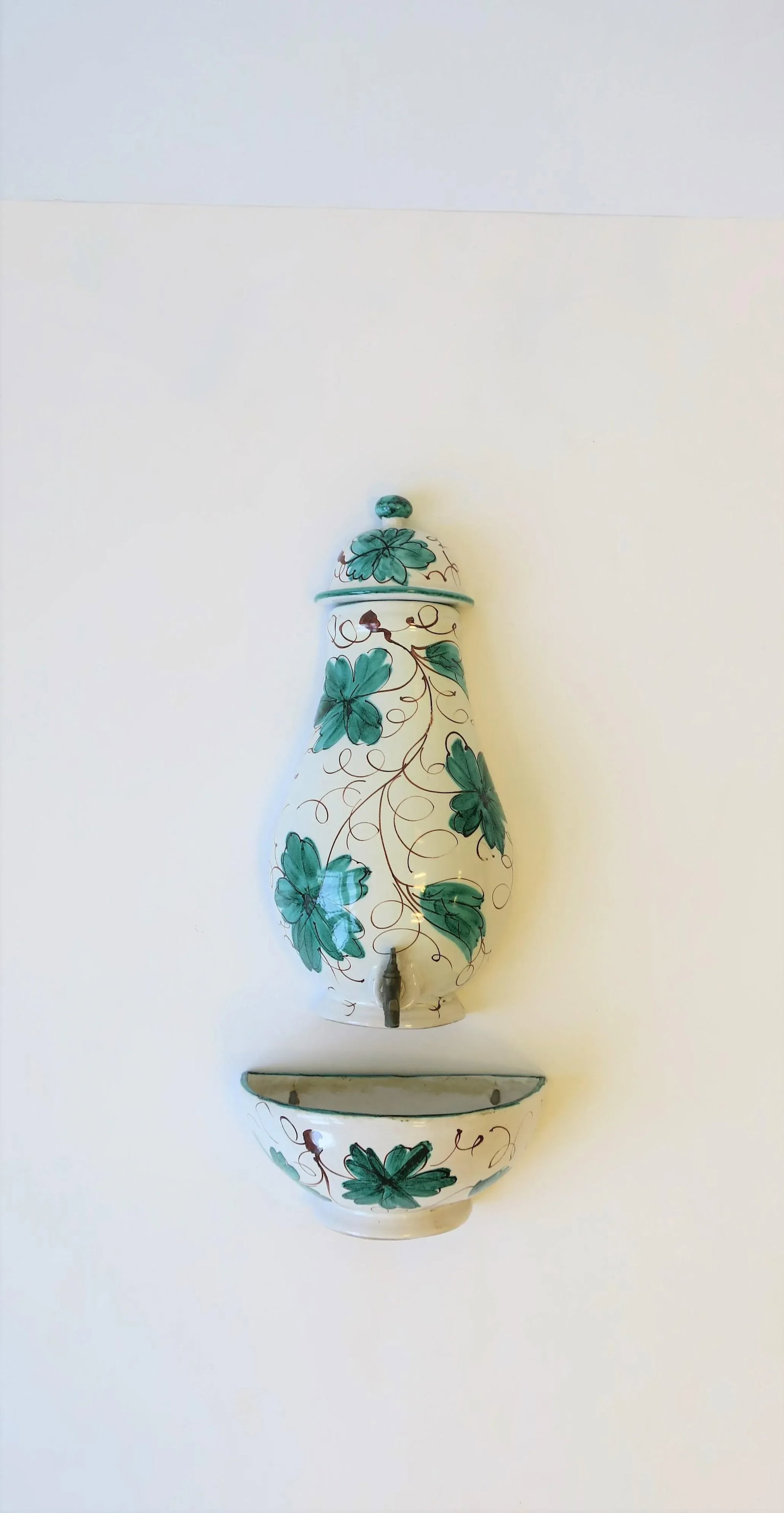 Italian Terracotta Ceramic Wall Fountain - 2