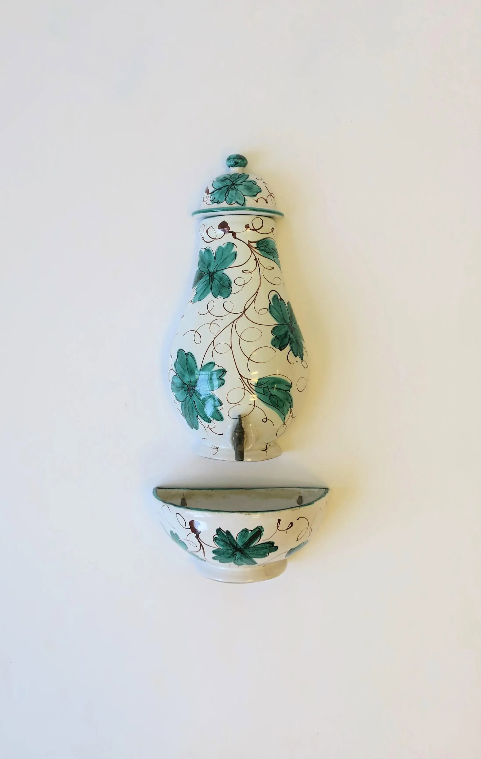 Italian Terracotta Ceramic Wall Fountain - 6