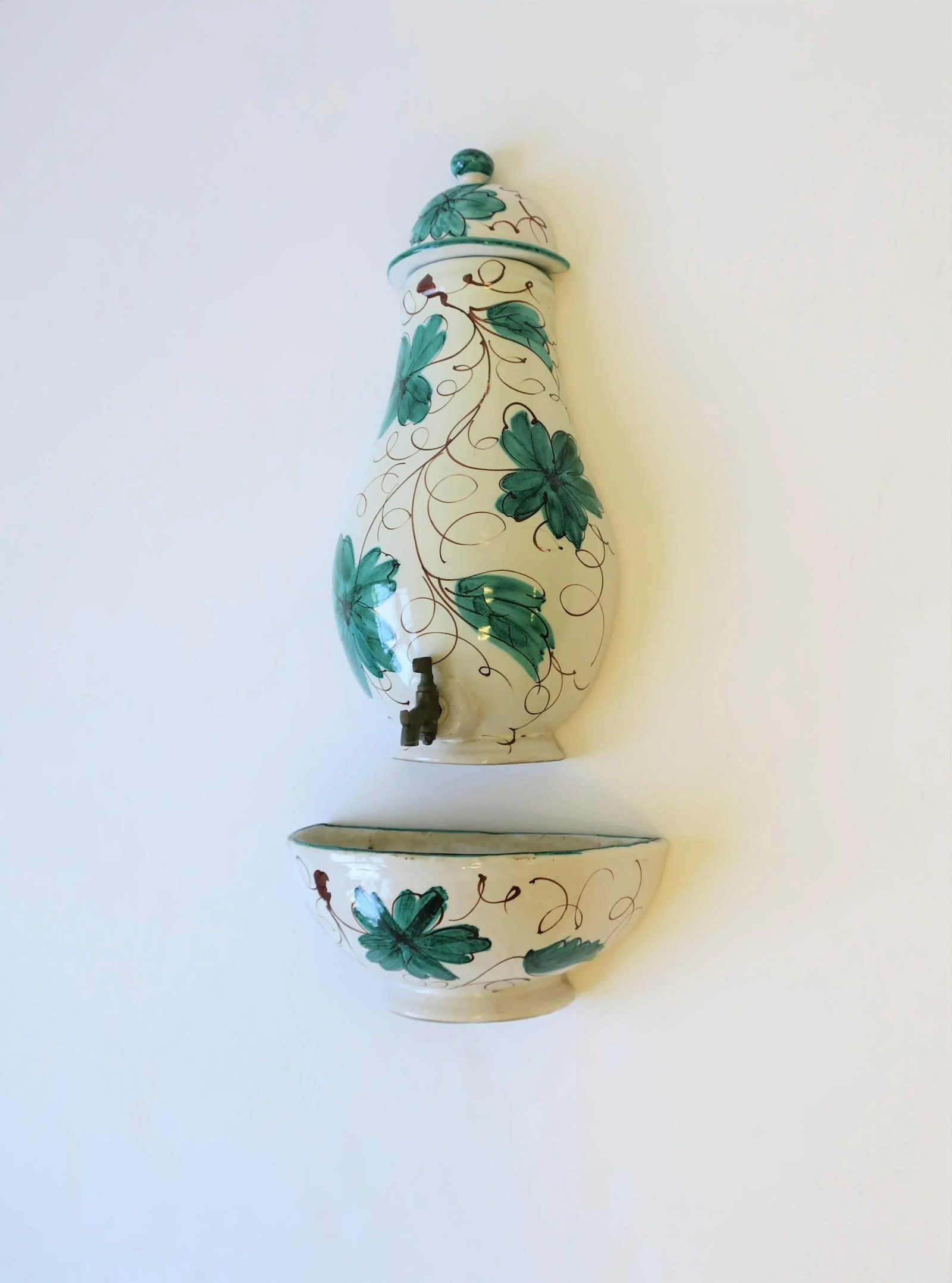 Italian Terracotta Ceramic Wall Fountain - 7