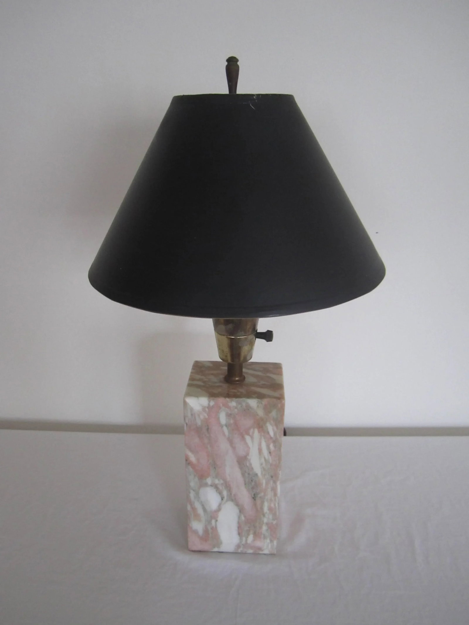 Modern Pink and White Solid Marble Desk or Table Lamp - 3