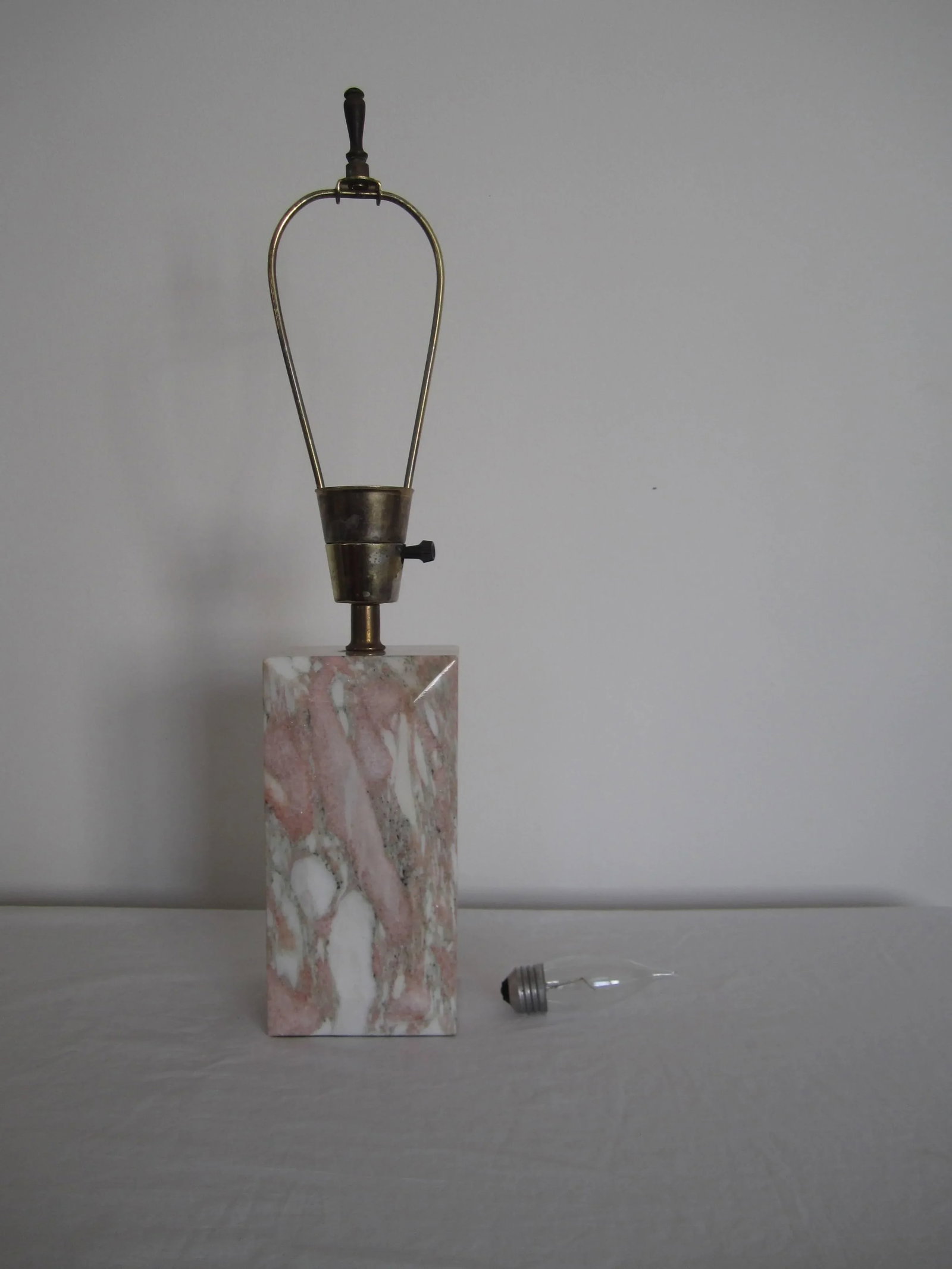 Modern Pink and White Solid Marble Desk or Table Lamp - 4