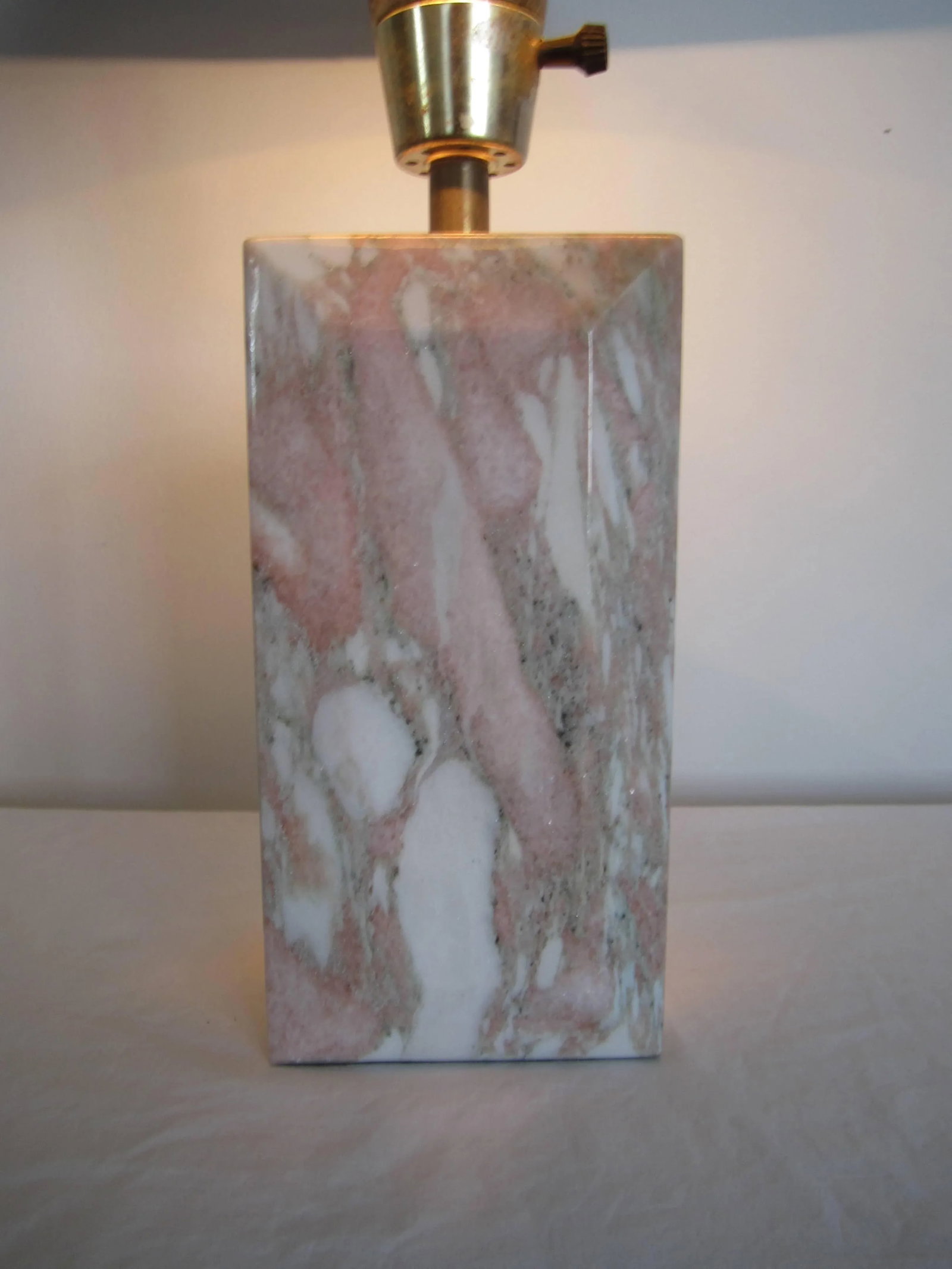 Modern Pink and White Solid Marble Desk or Table Lamp - 6