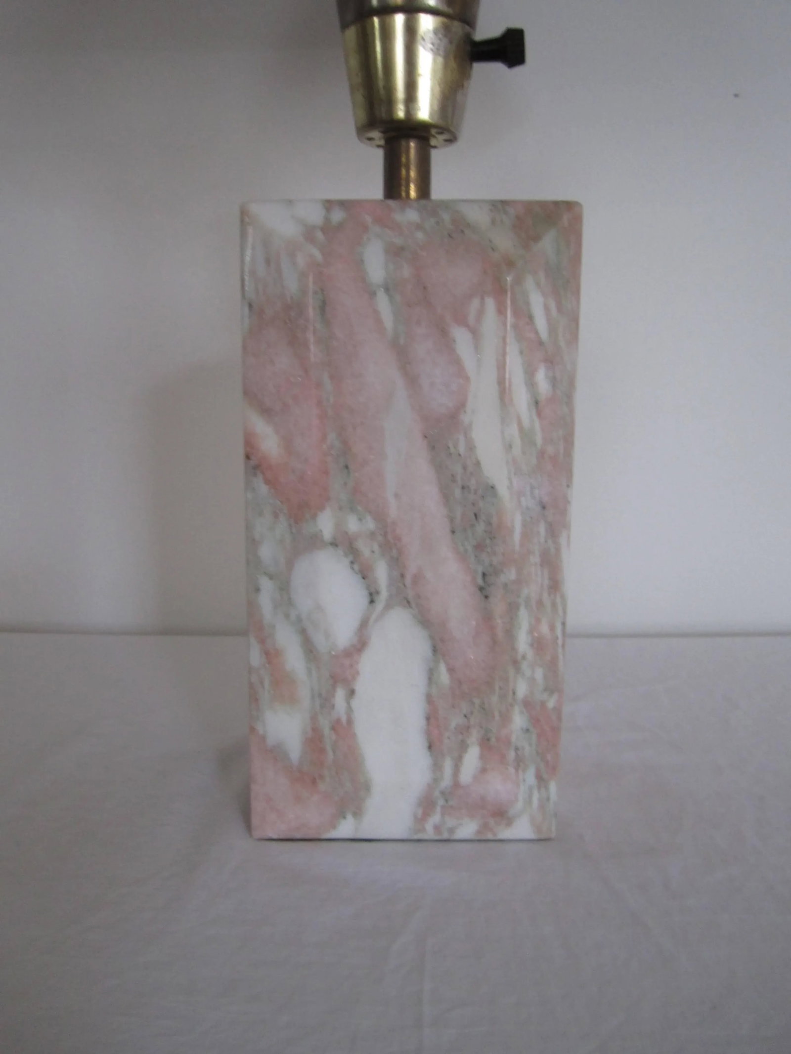 Modern Pink and White Solid Marble Desk or Table Lamp - 7