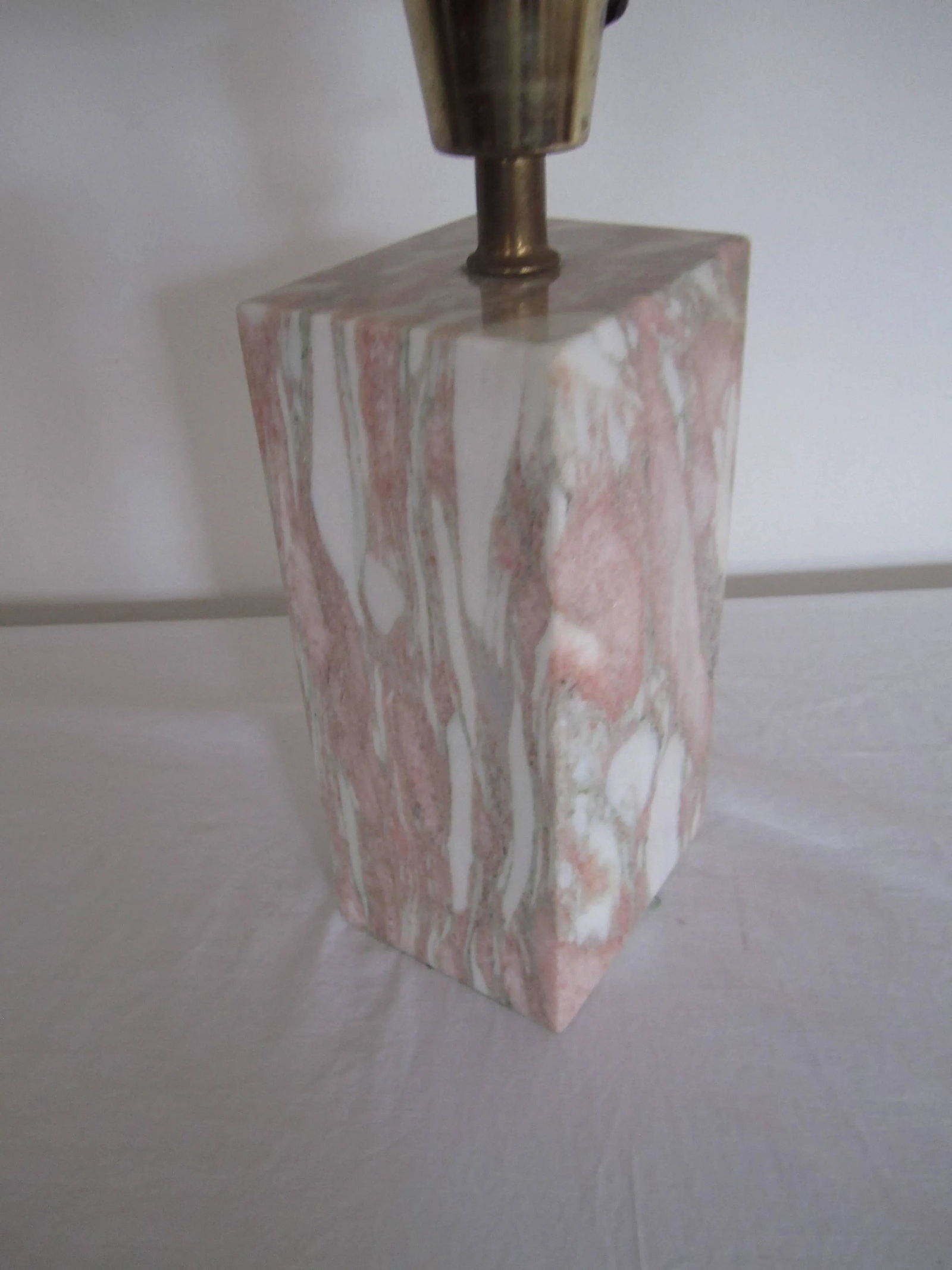 Modern Pink and White Solid Marble Desk or Table Lamp - 8