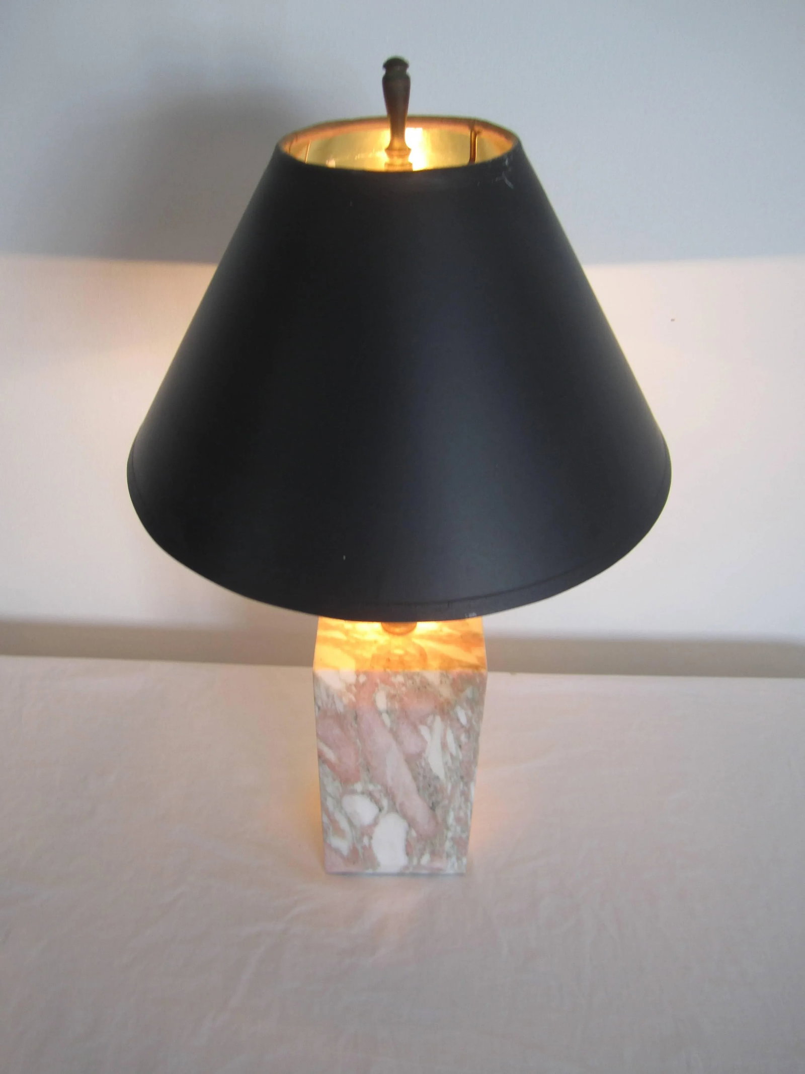 Modern Pink and White Solid Marble Desk or Table Lamp - 9