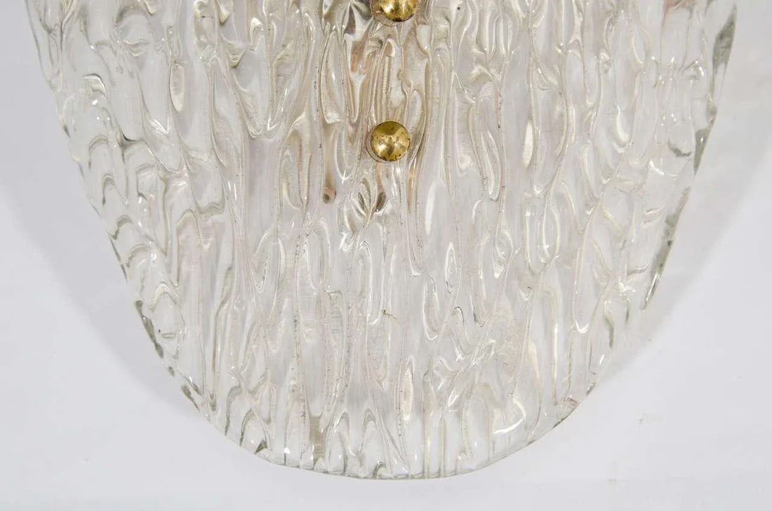 Scandinavian Modern Glass and Brass Wall Sconce - 5