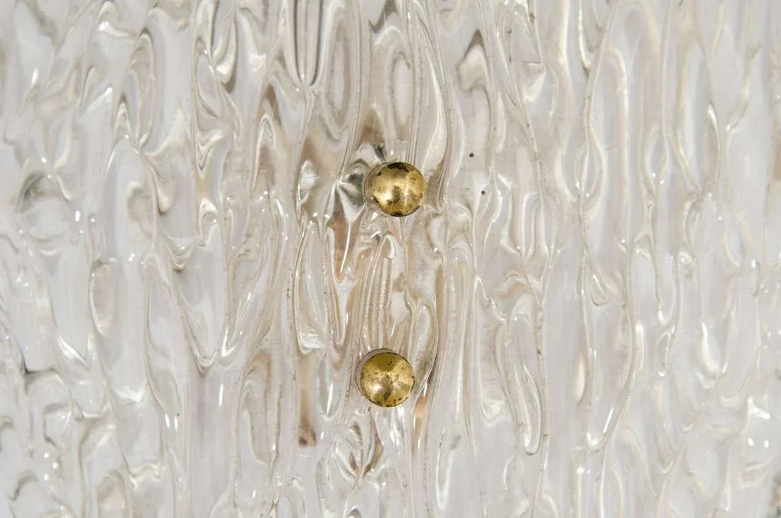 Scandinavian Modern Glass and Brass Wall Sconce - 6