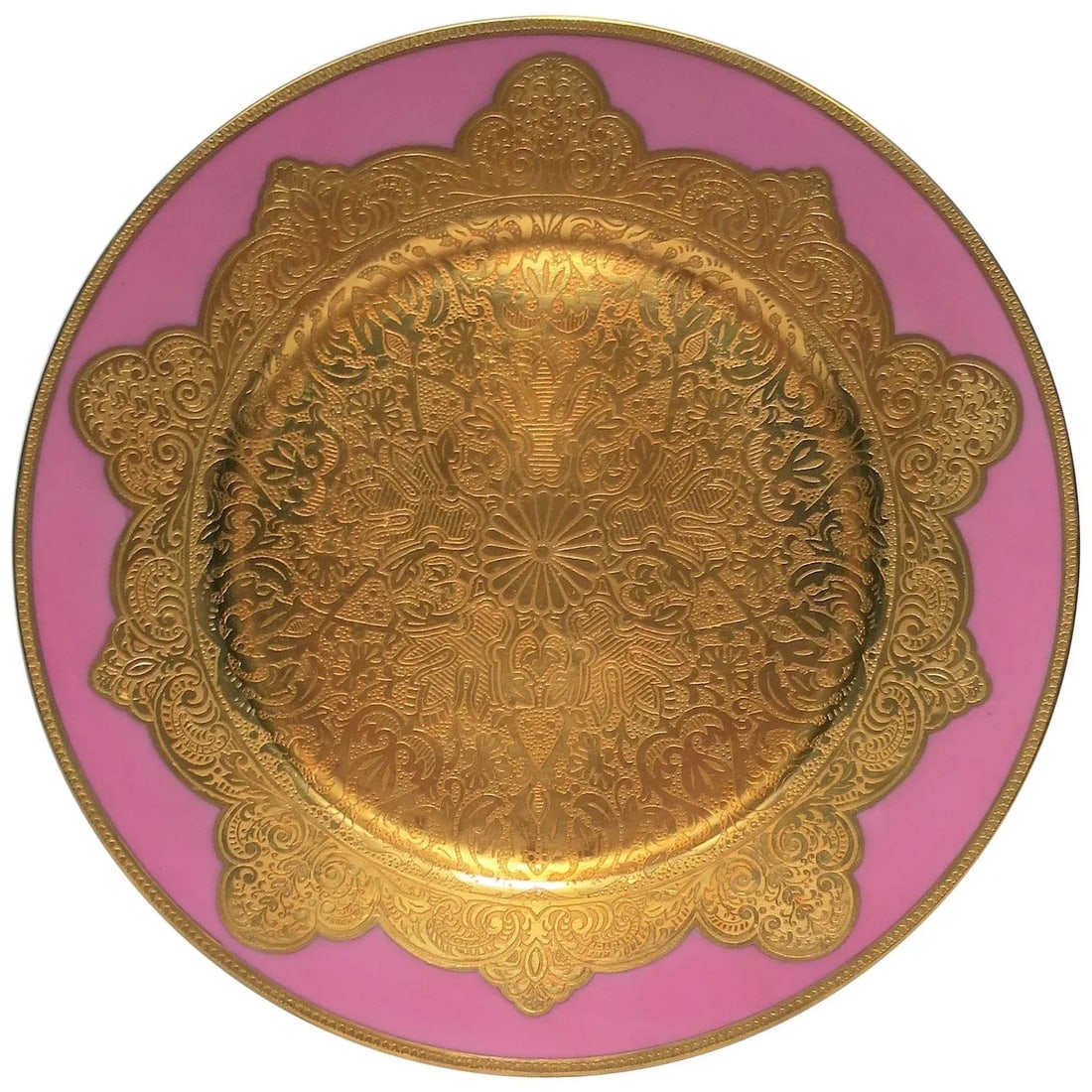 German Pink and Gold Plate or Wall Art - 11