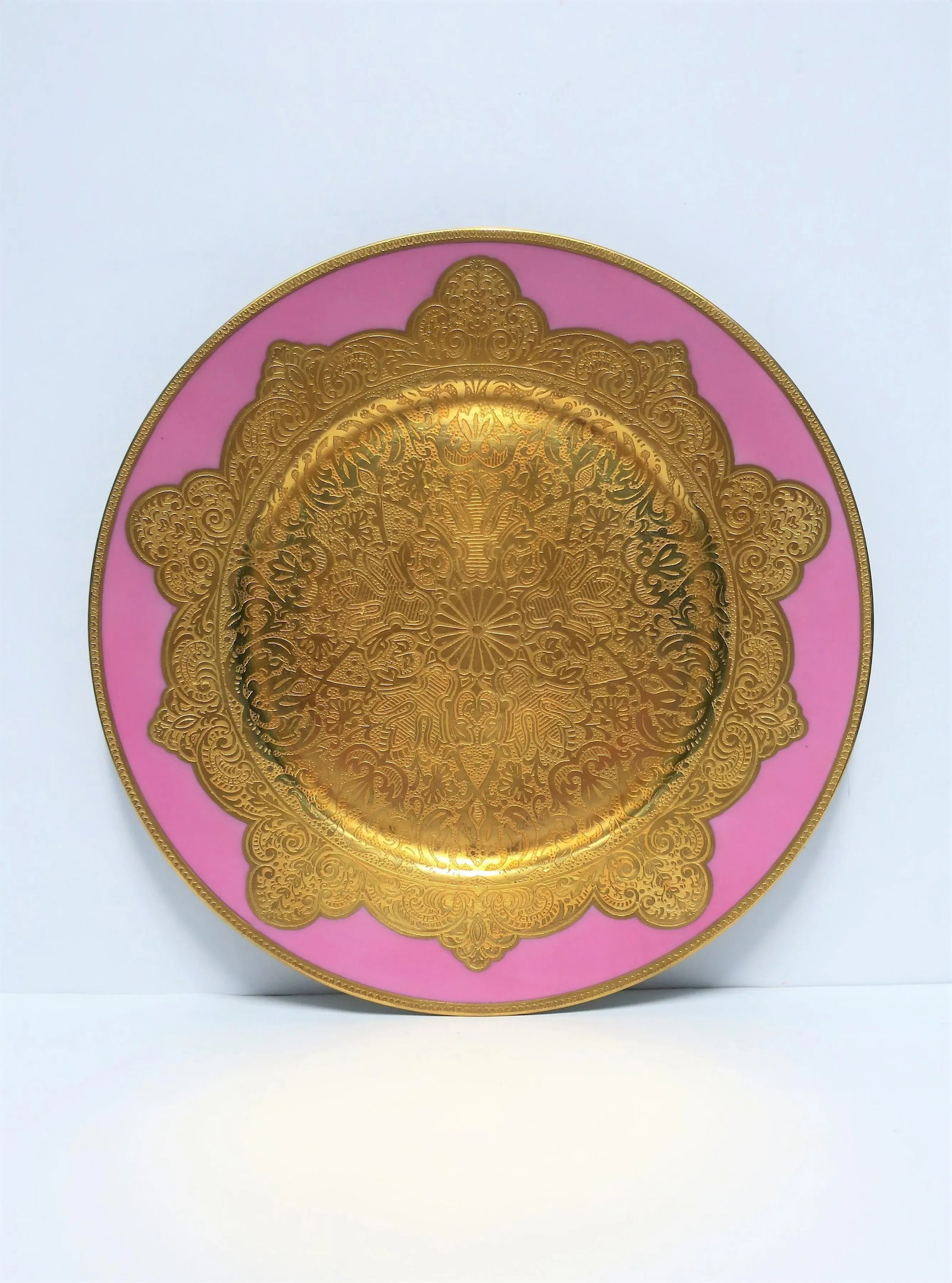 German Pink and Gold Plate or Wall Art - 2