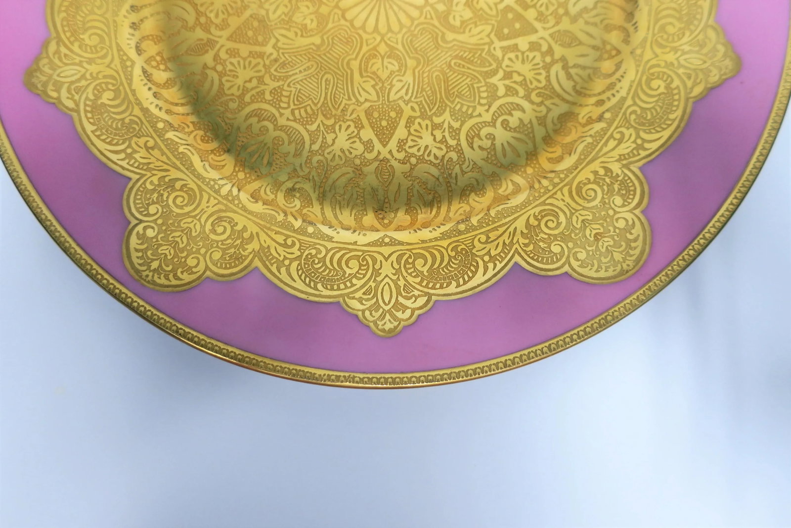 German Pink and Gold Plate or Wall Art - 8