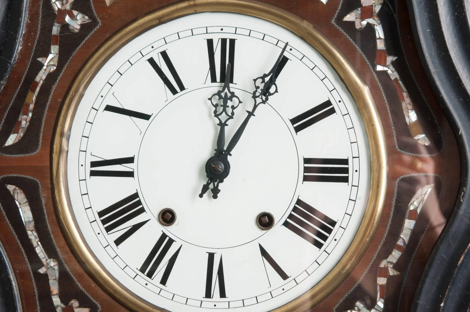 French 19th Century Napoleon III Mother-of-Pearl Inlay Wall Clock - 5