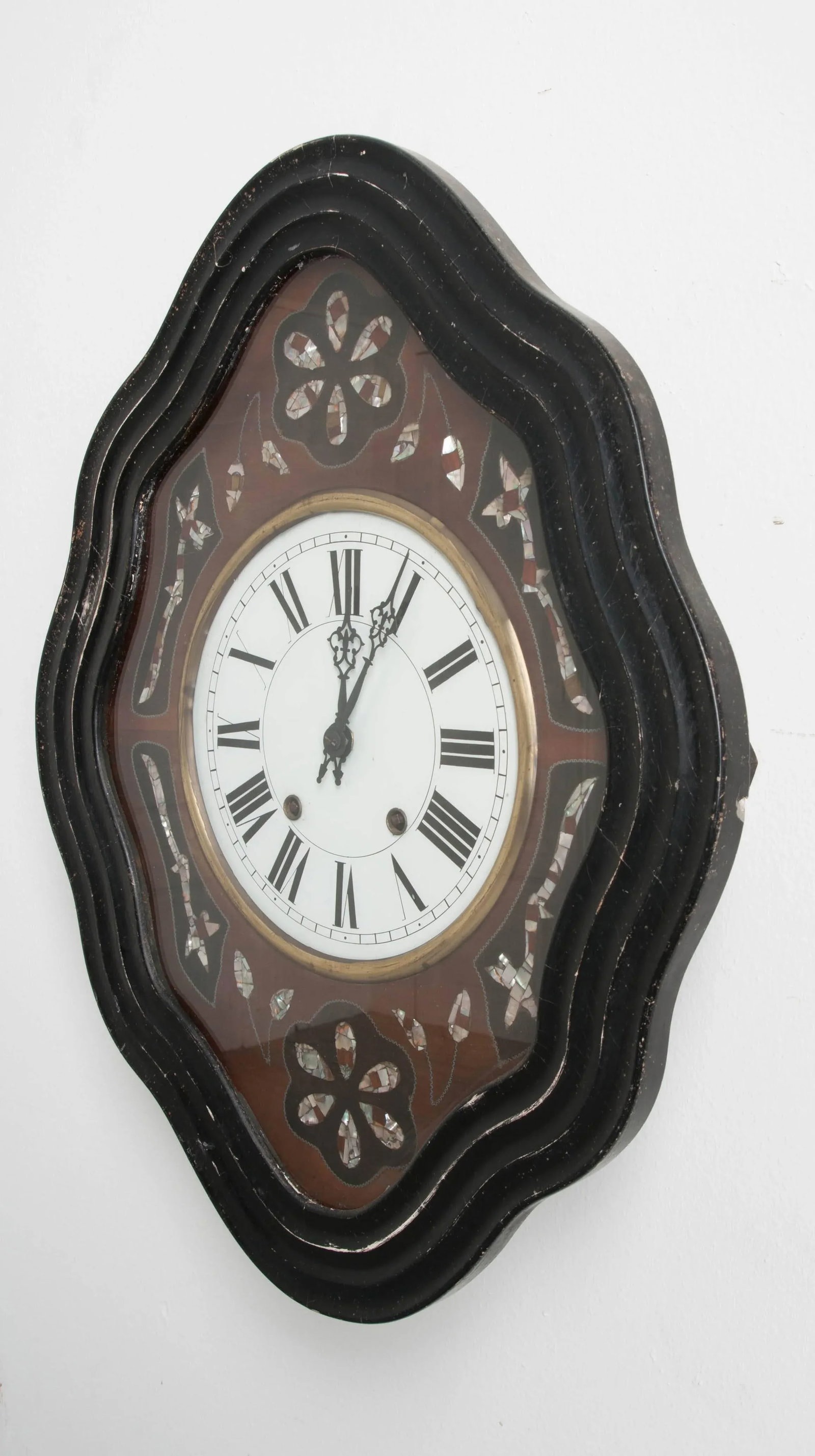 French 19th Century Napoleon III Mother-of-Pearl Inlay Wall Clock - 6