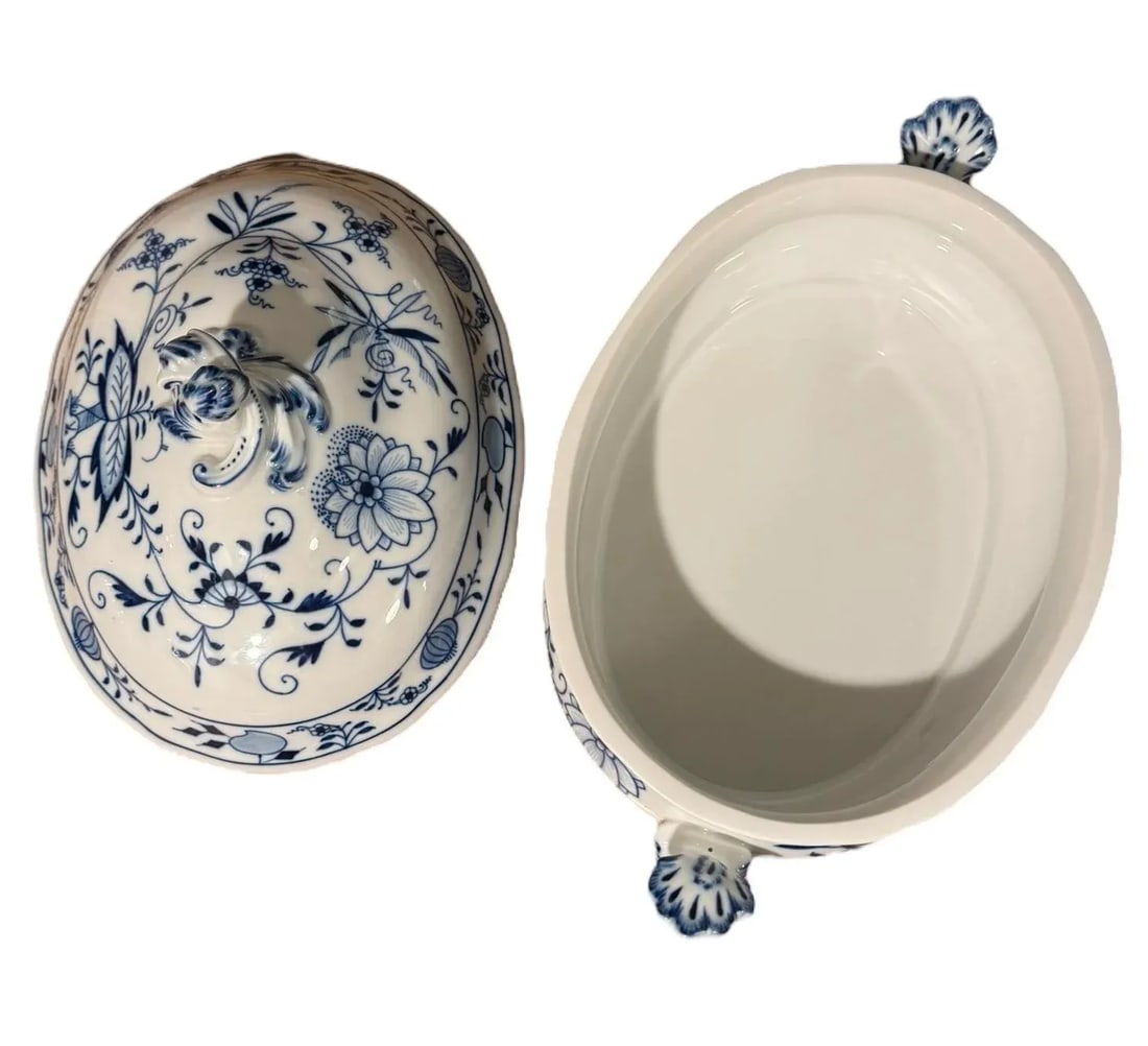 Antique Meissen Blue Onion Soup Tureen - 10