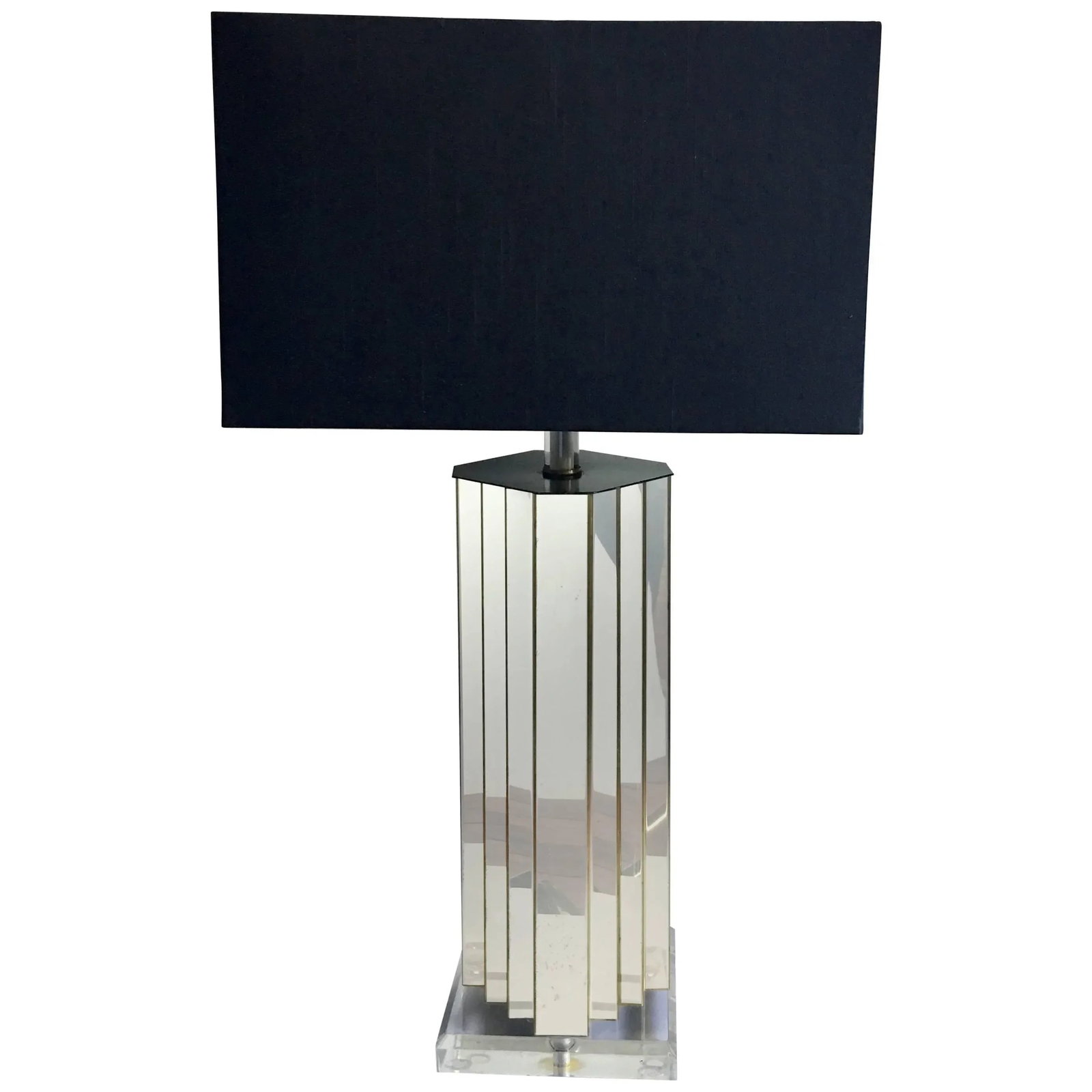Skyscraper Brass and Lucite Table Lamp - 11