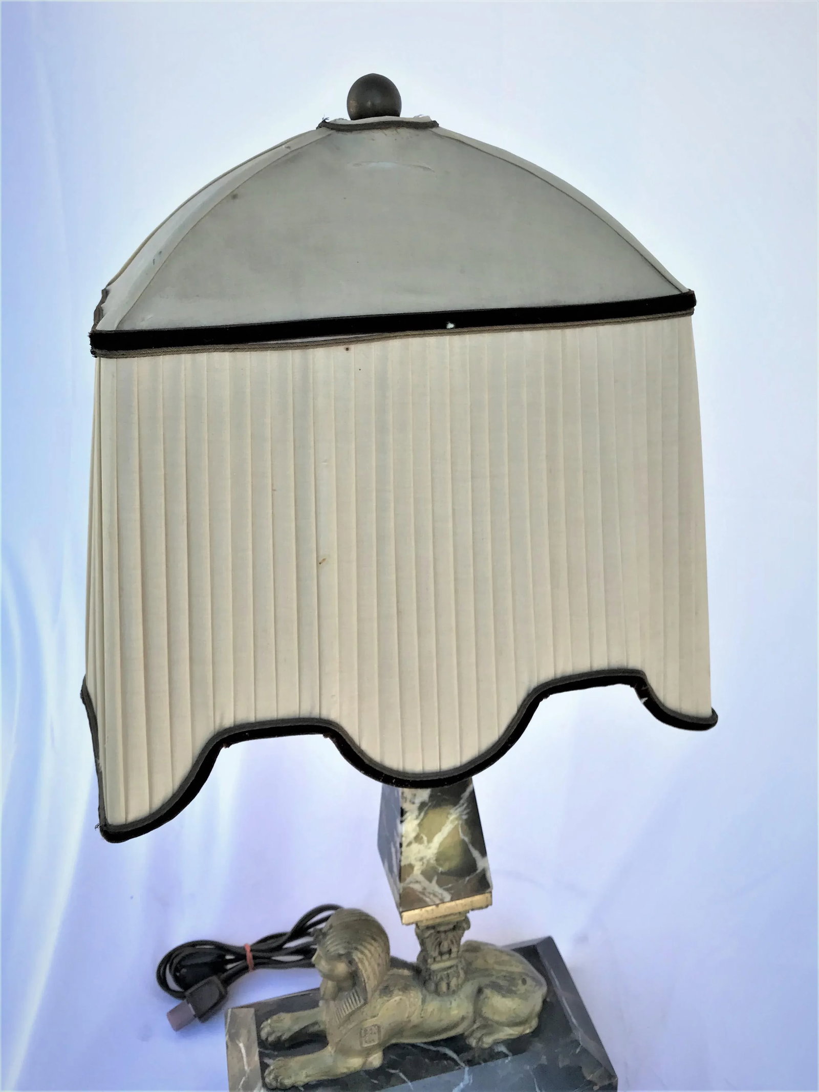 Art Deco Lamp - Original Shade and Original Marble Base - 3