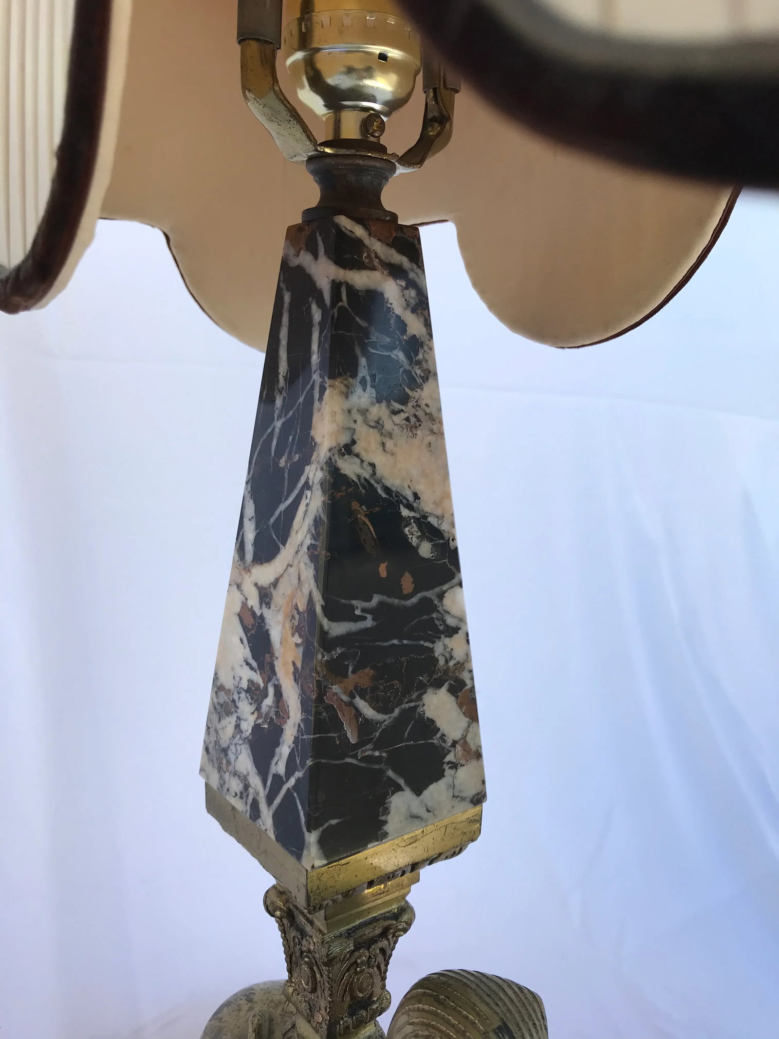 Art Deco Lamp - Original Shade and Original Marble Base - 5