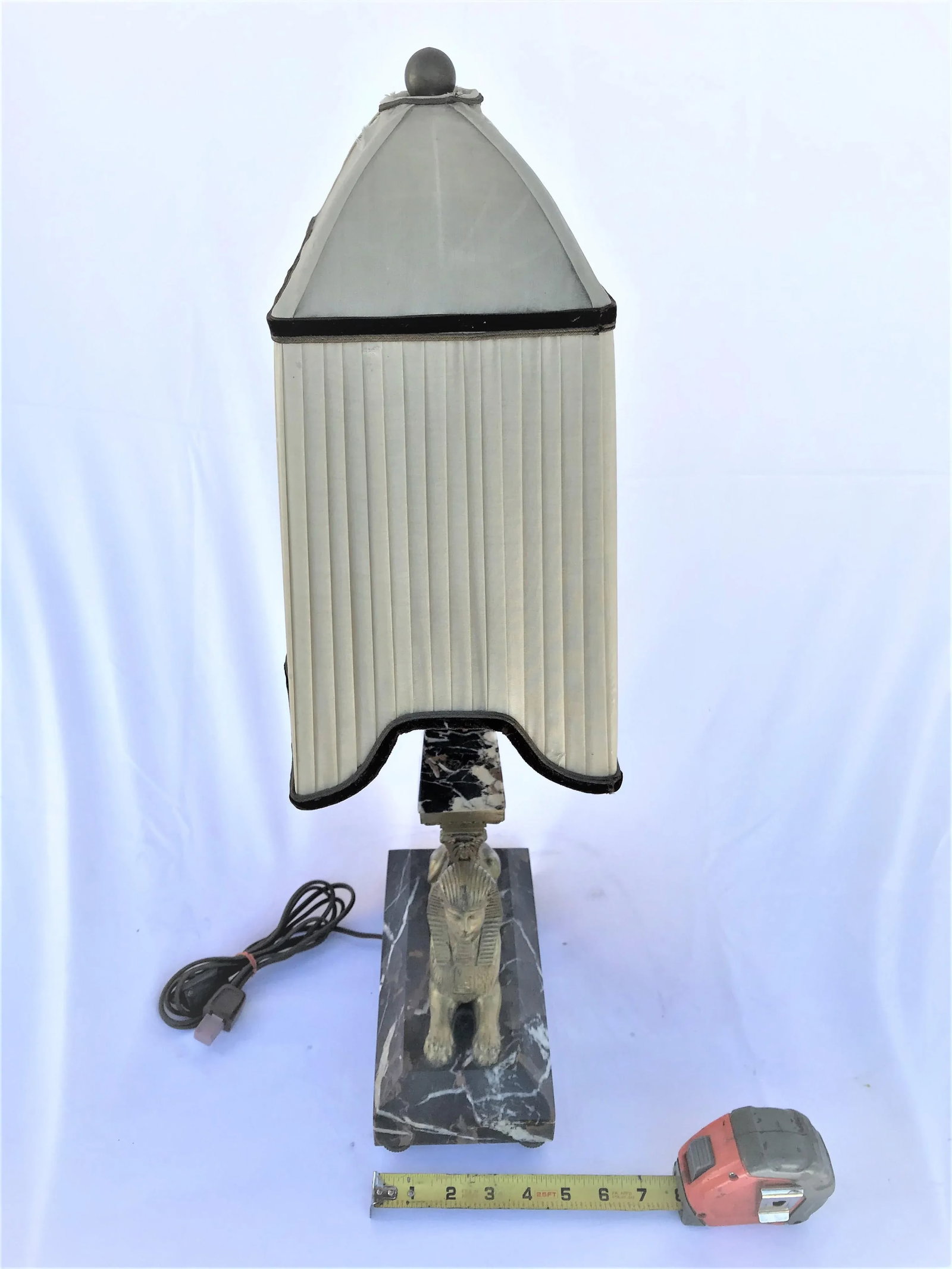 Art Deco Lamp - Original Shade and Original Marble Base - 6