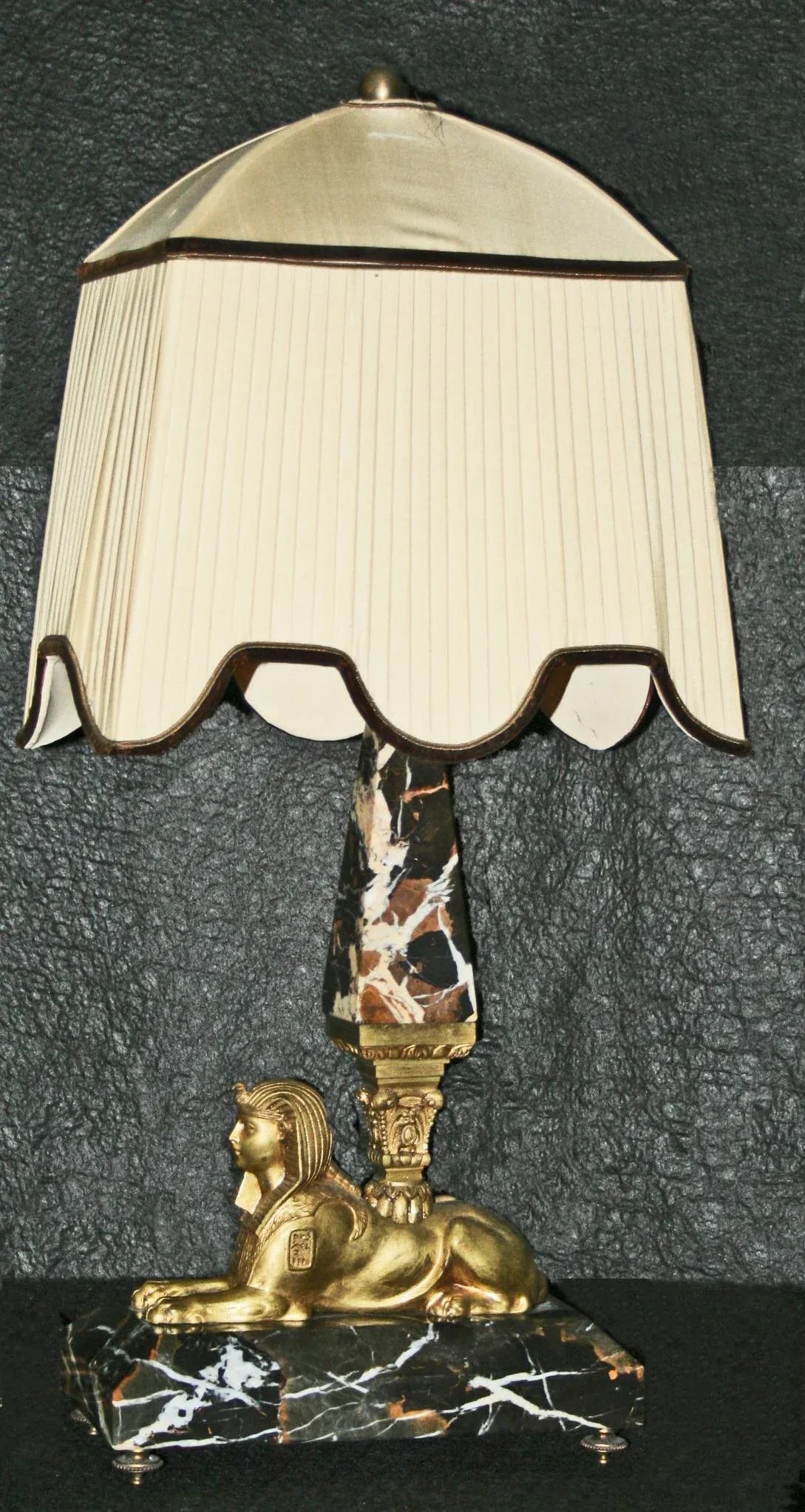 Art Deco Lamp - Original Shade and Original Marble Base - 9