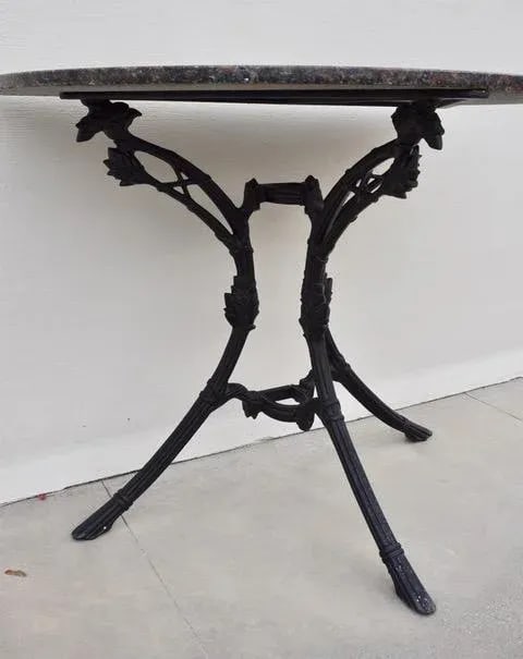 Molla Black Painted Aluminum and Red Granite Console Table - 2