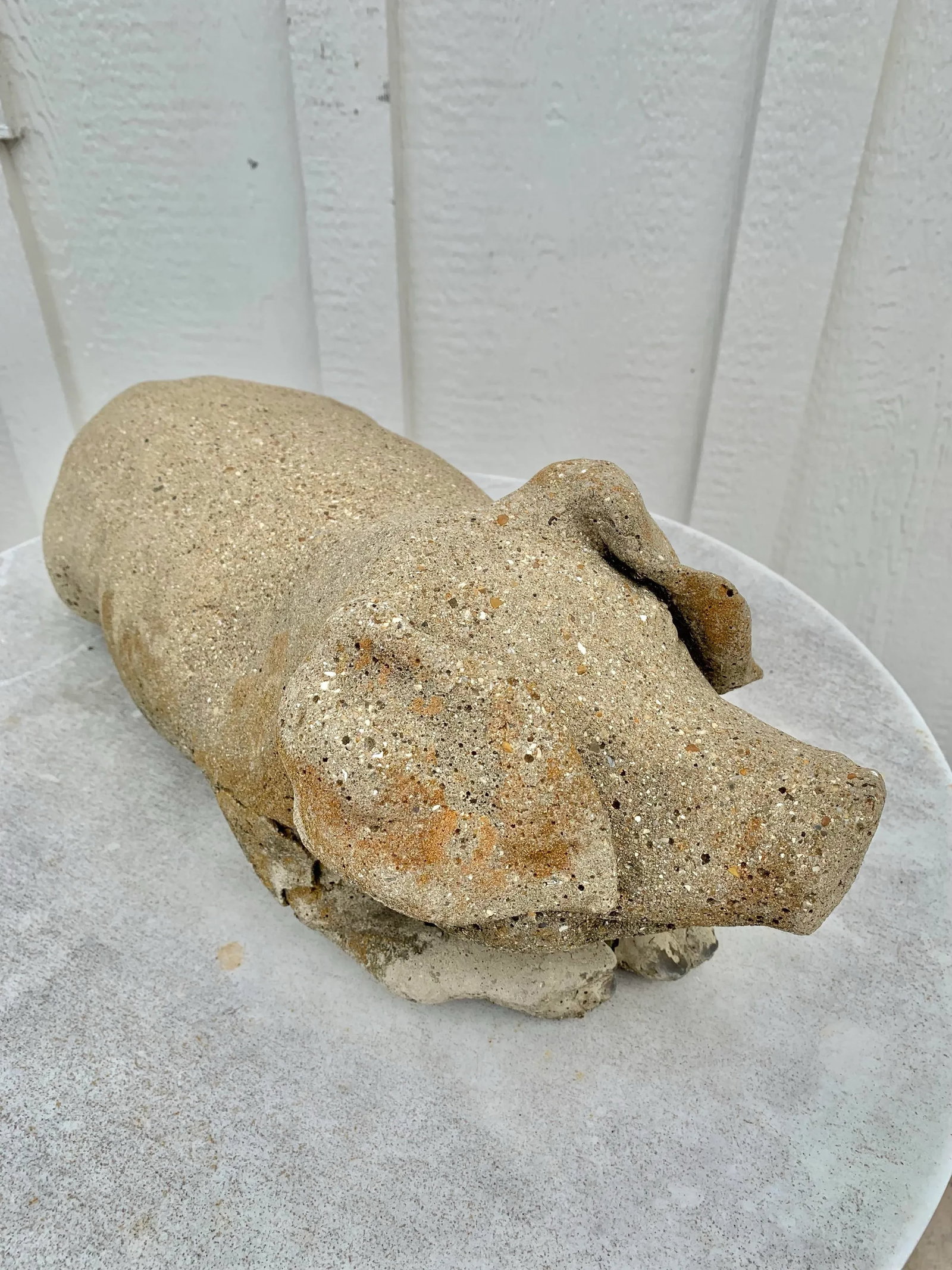 20th Century Vintage Concrete Garden Pig Statue - 12