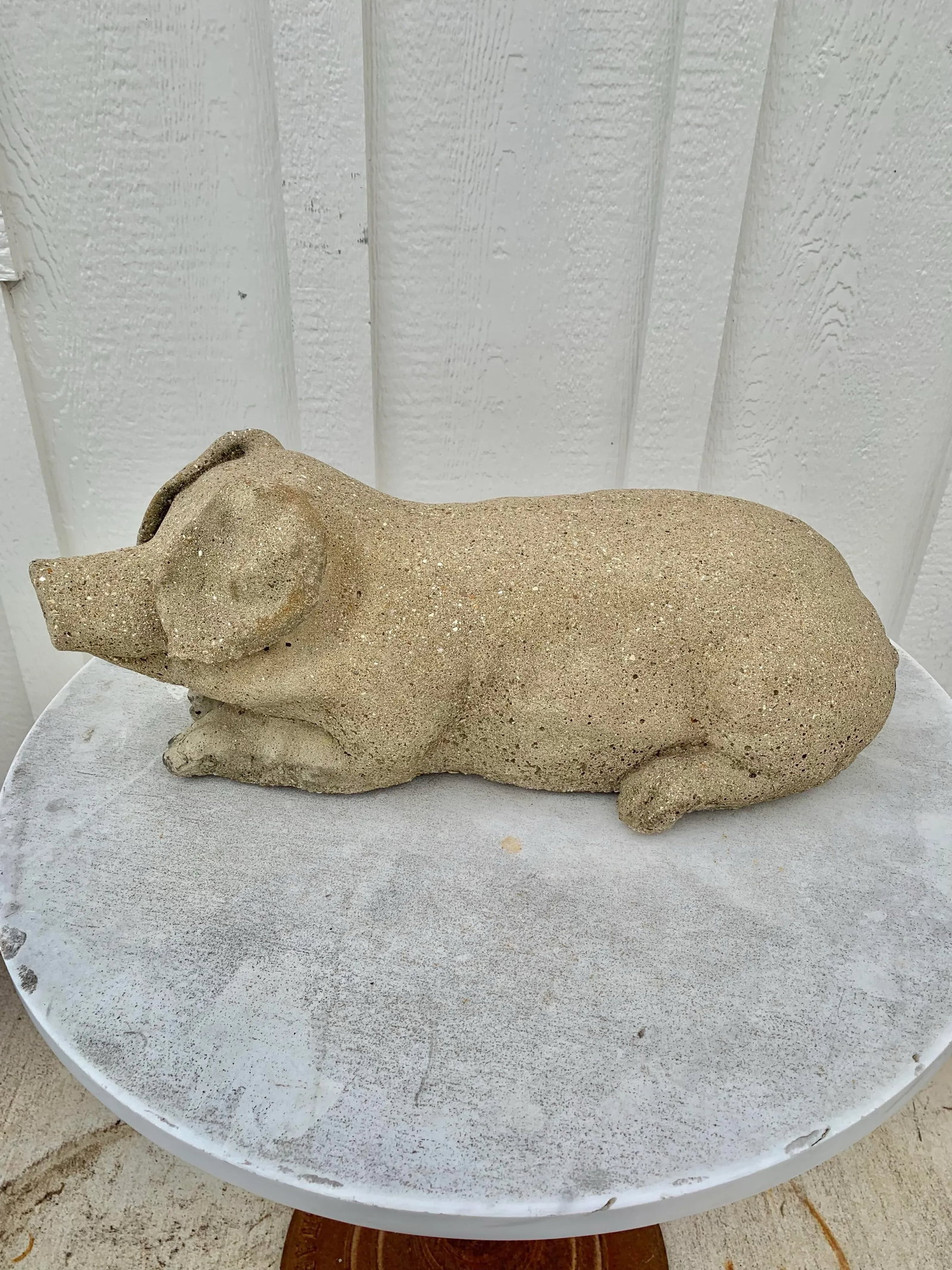 20th Century Vintage Concrete Garden Pig Statue - 2