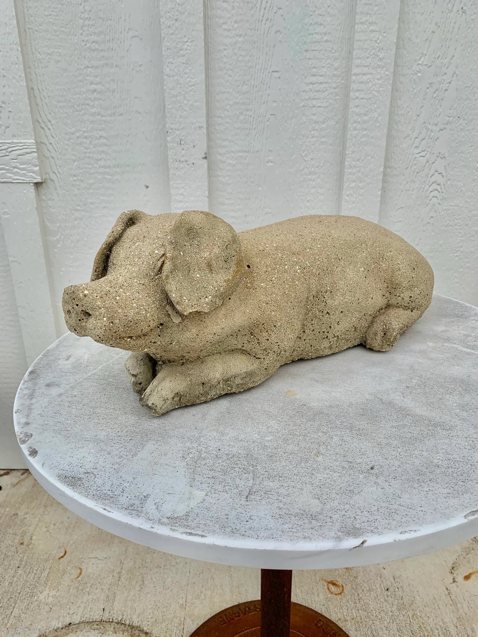 20th Century Vintage Concrete Garden Pig Statue - 3