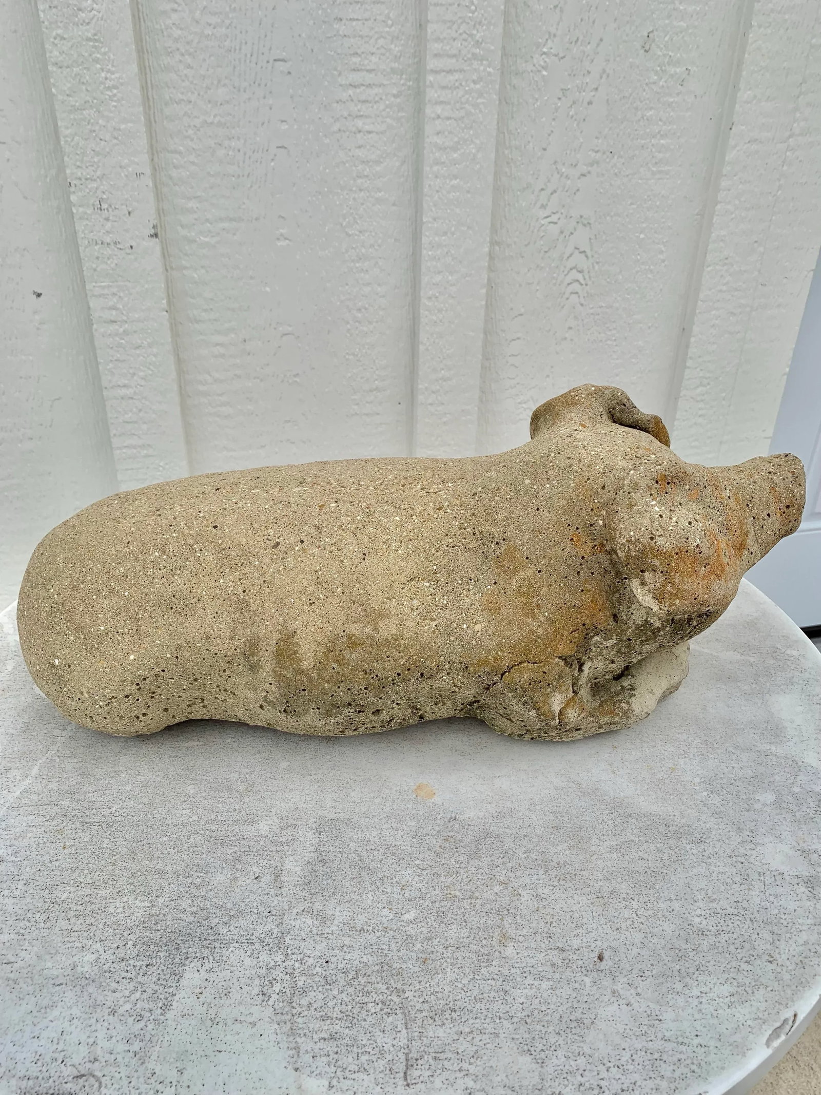 20th Century Vintage Concrete Garden Pig Statue - 5