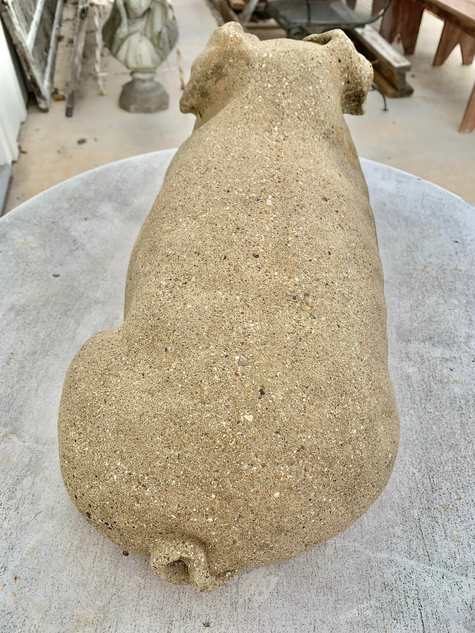 20th Century Vintage Concrete Garden Pig Statue - 7