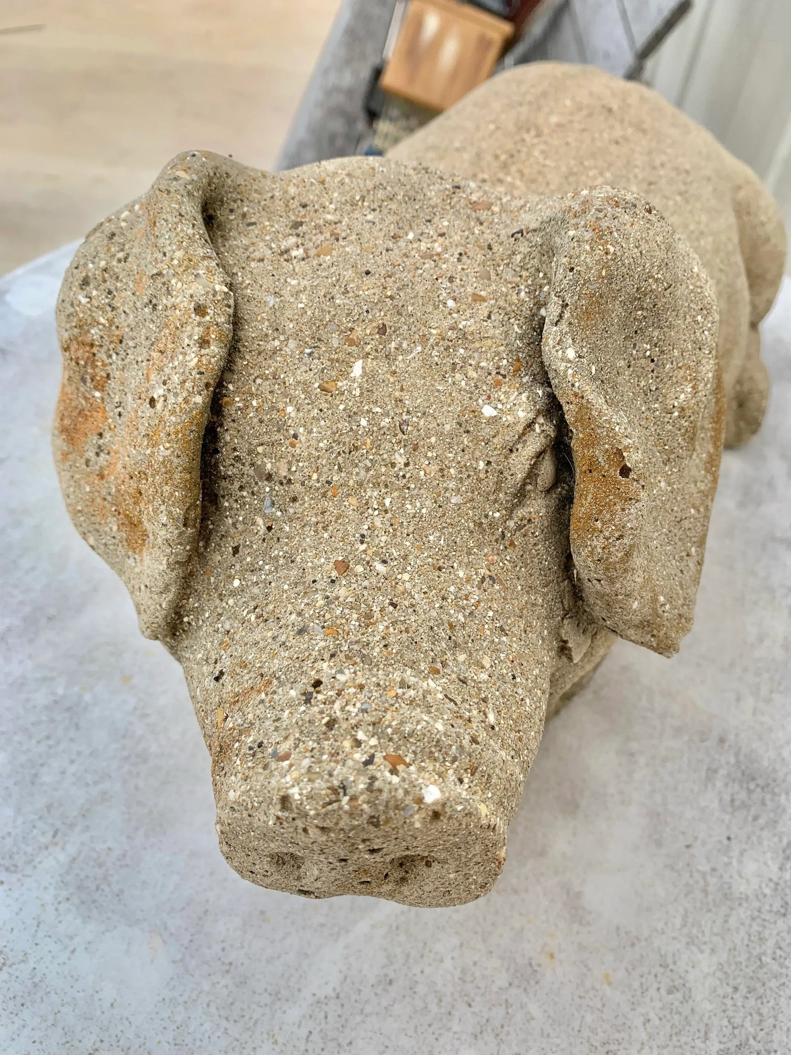 20th Century Vintage Concrete Garden Pig Statue - 8