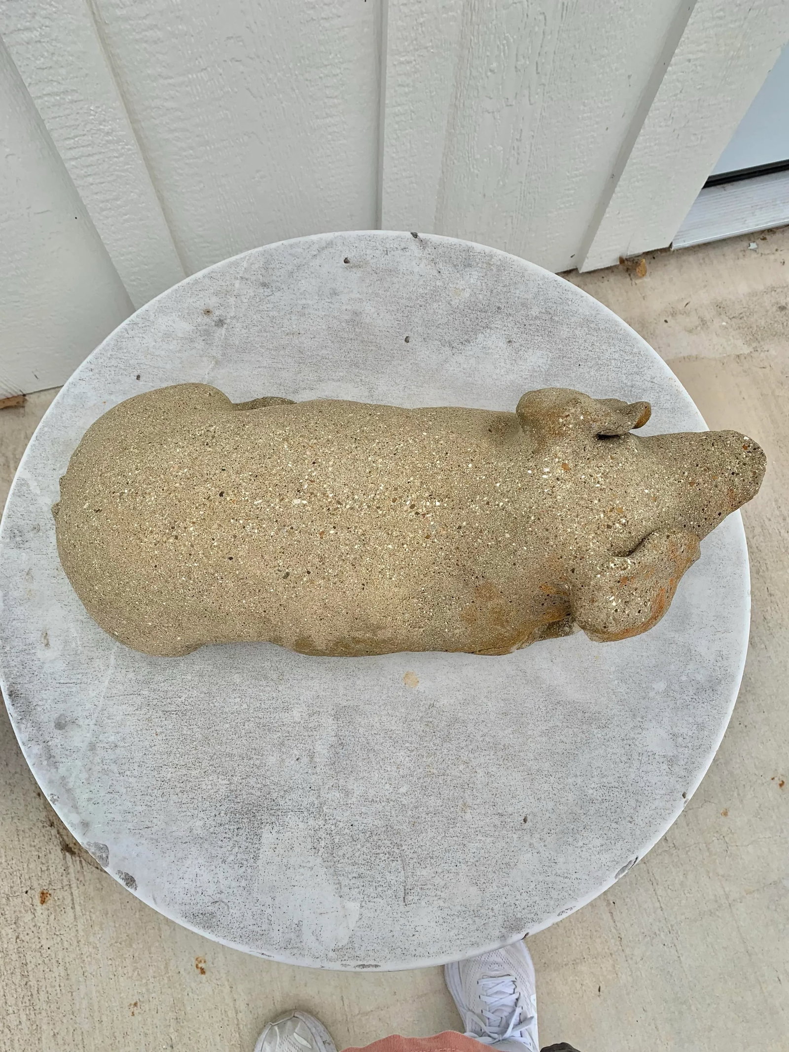 20th Century Vintage Concrete Garden Pig Statue - 9