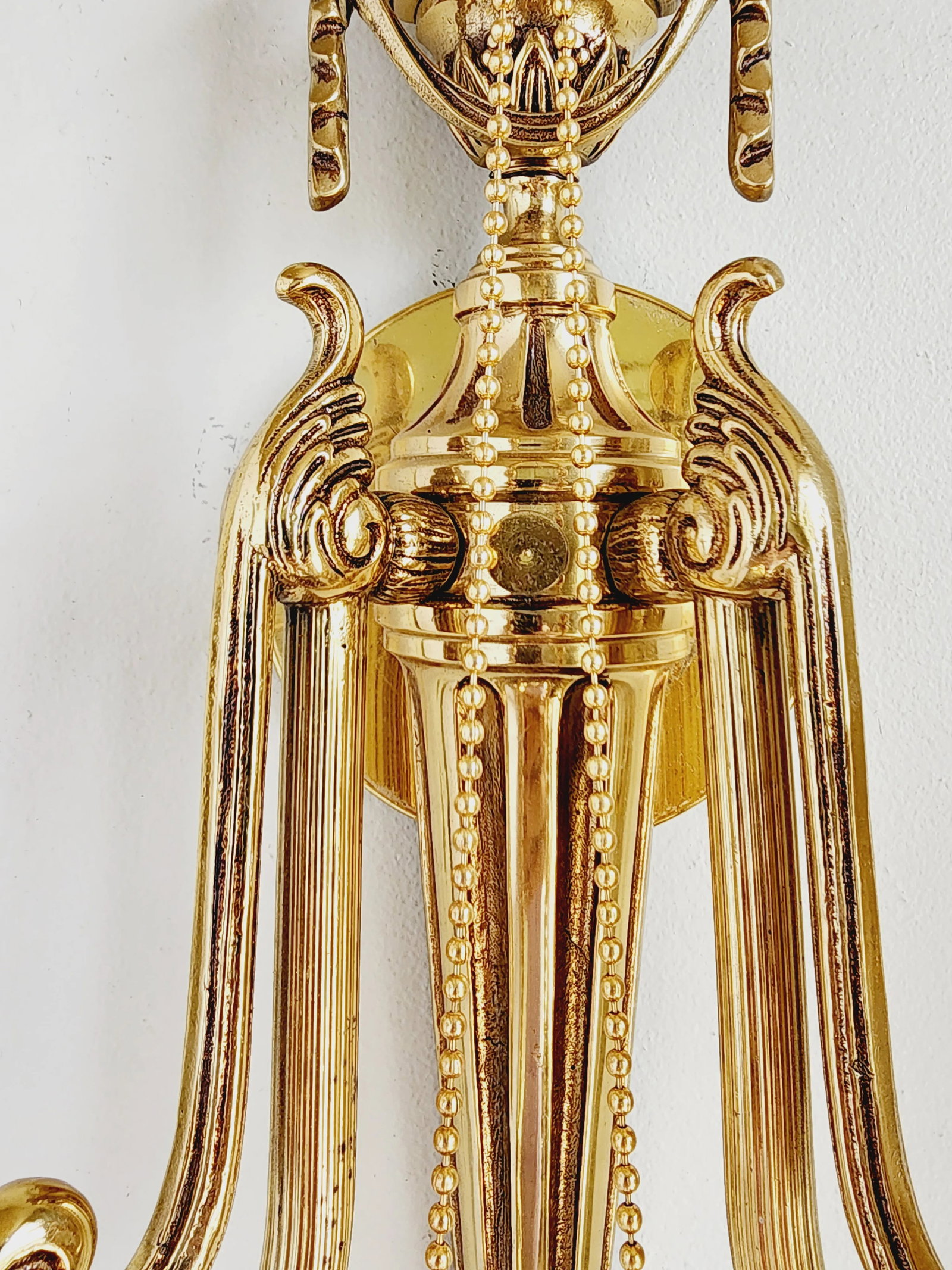 French Louis XVI Style Brass Wall Sconces-A Pair - 7