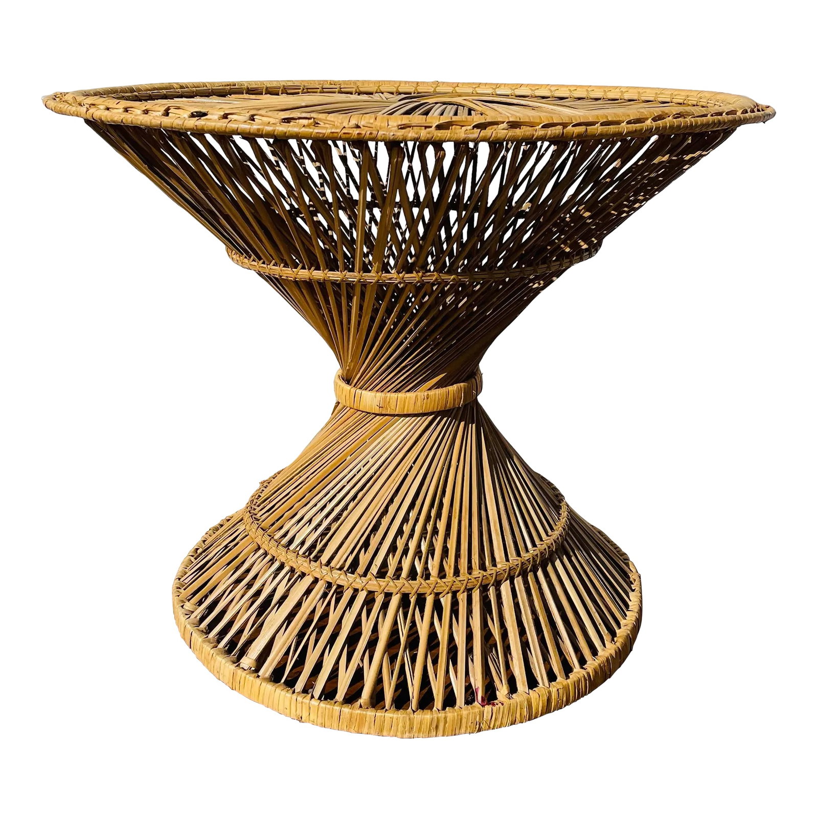Vintage 1970s Spun Wicker Rattan Table (1 of 12)