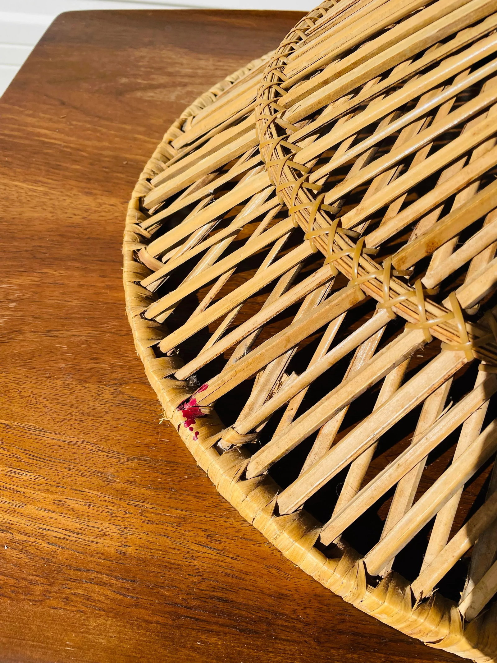 Vintage 1970s Spun Wicker Rattan Table - 7