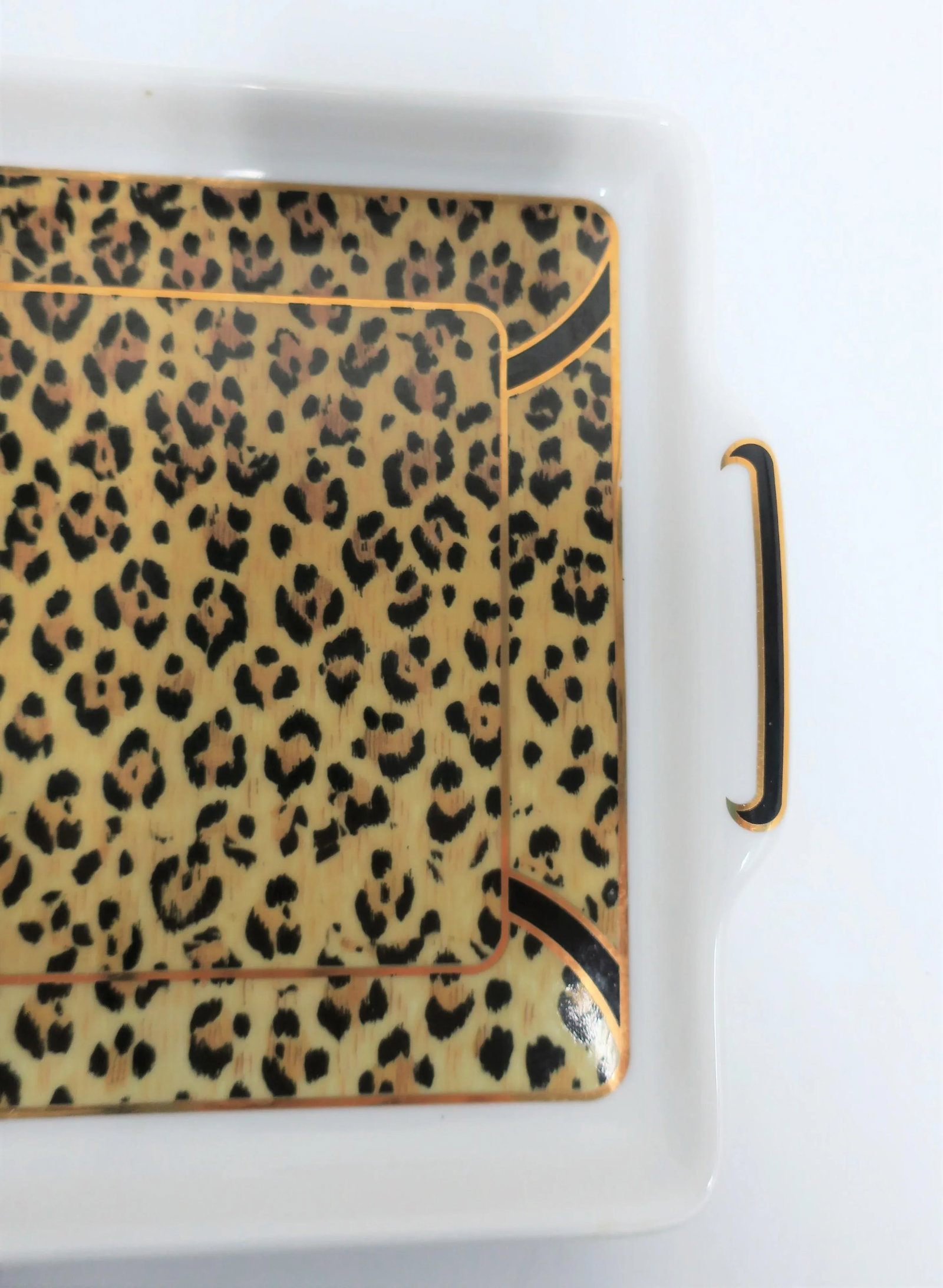 Porcelain Tray Animal Jaguar Cat by Designer Lynn Chase, 1990s - 11